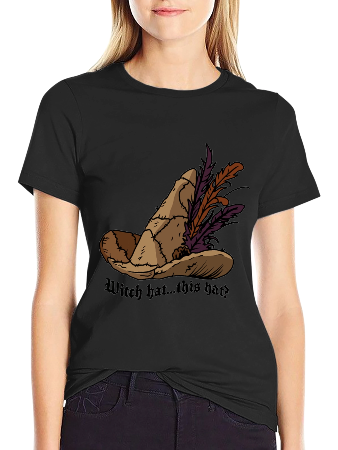 Whimsical Witch Hat Graphic Tee - Unique Design