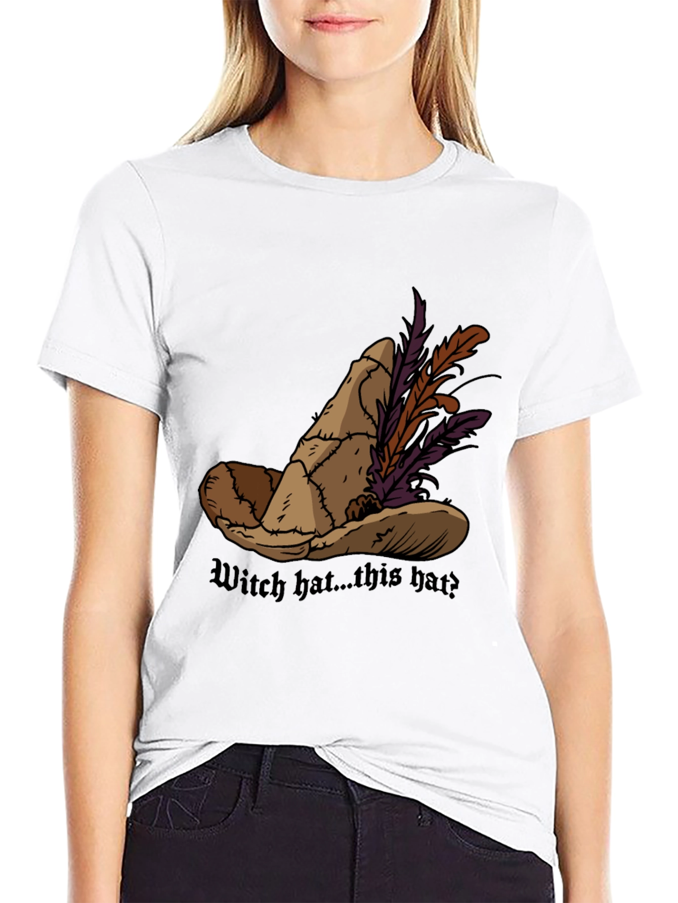 Whimsical Witch Hat Graphic Tee - Unique Design