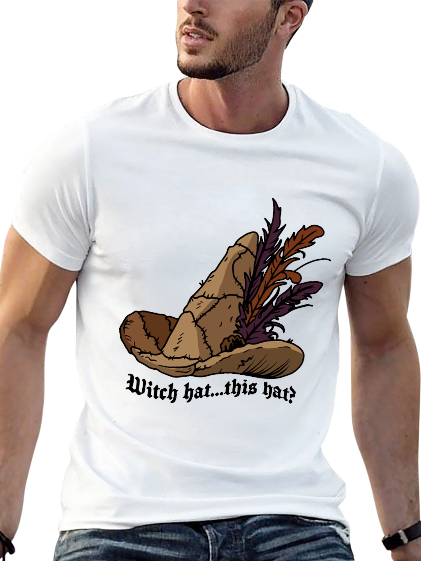 Whimsical Witch Hat Graphic Tee - Unique Design