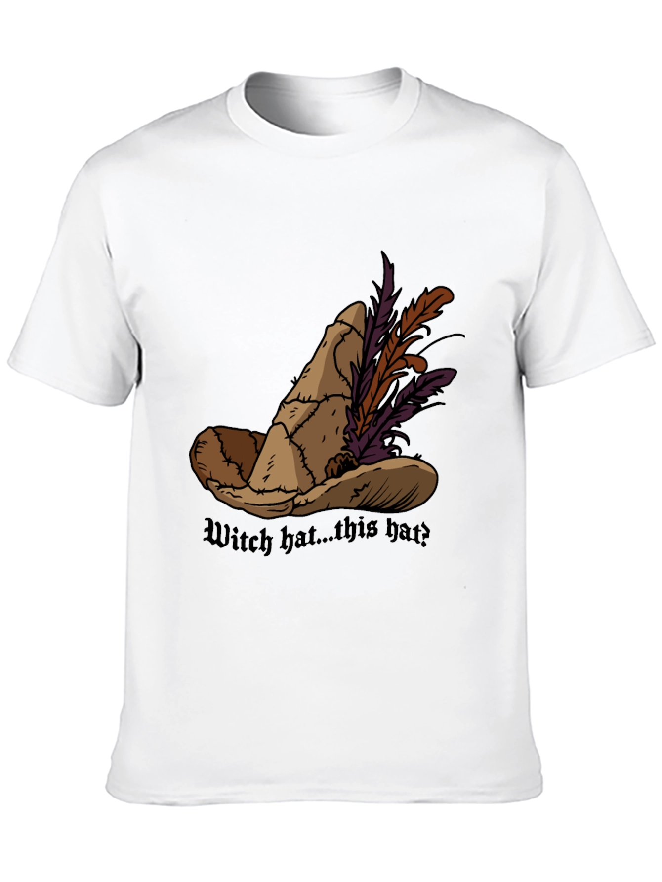 Whimsical Witch Hat Graphic Tee - Unique Design