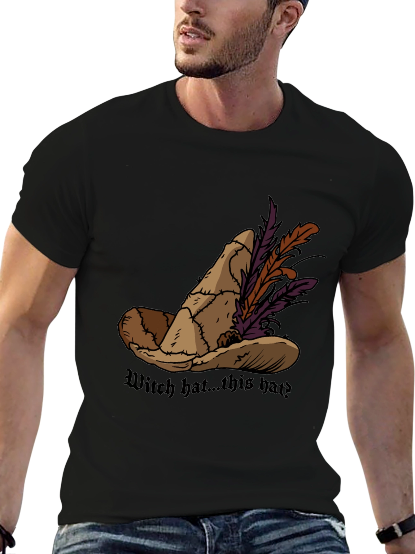 Whimsical Witch Hat Graphic Tee - Unique Design