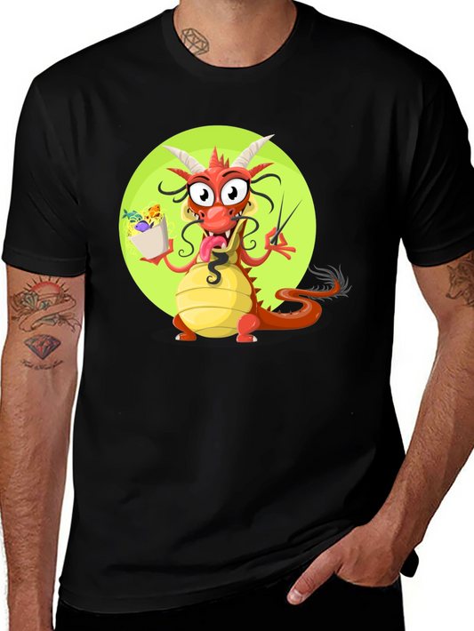 Dragon with Noodles Graphic T-Shirt