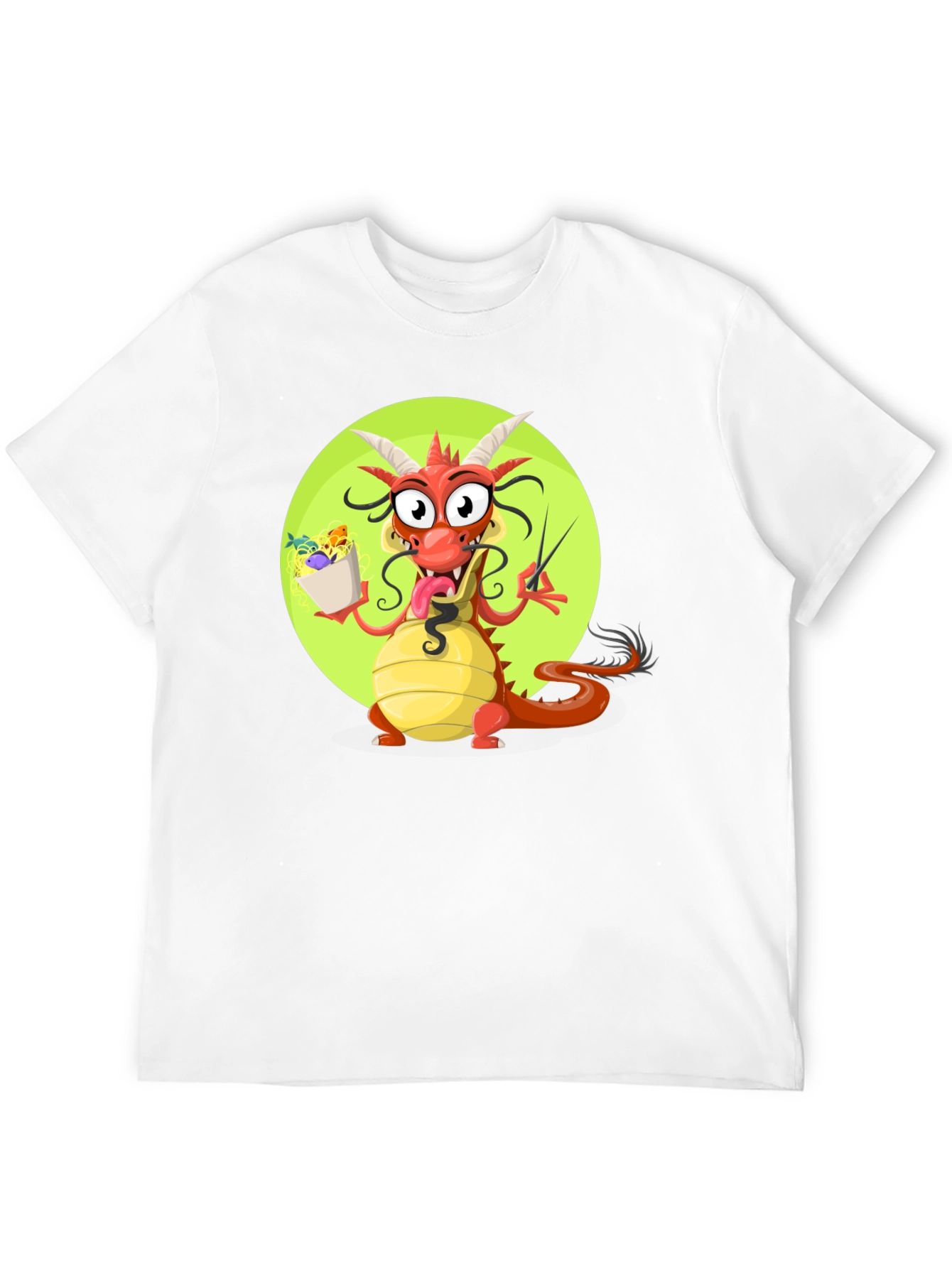 Dragon with Noodles Graphic T-Shirt