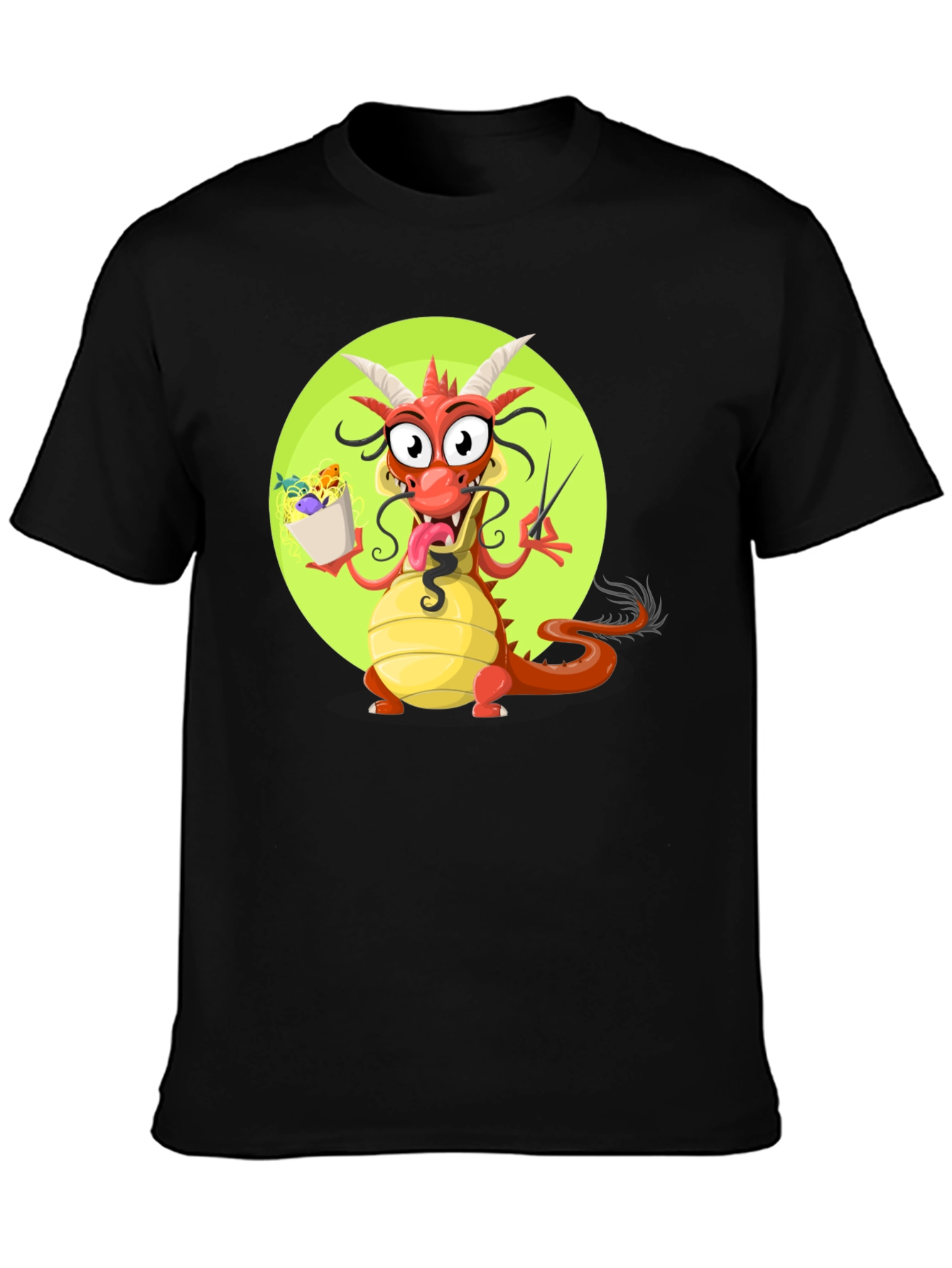 Dragon with Noodles Graphic T-Shirt