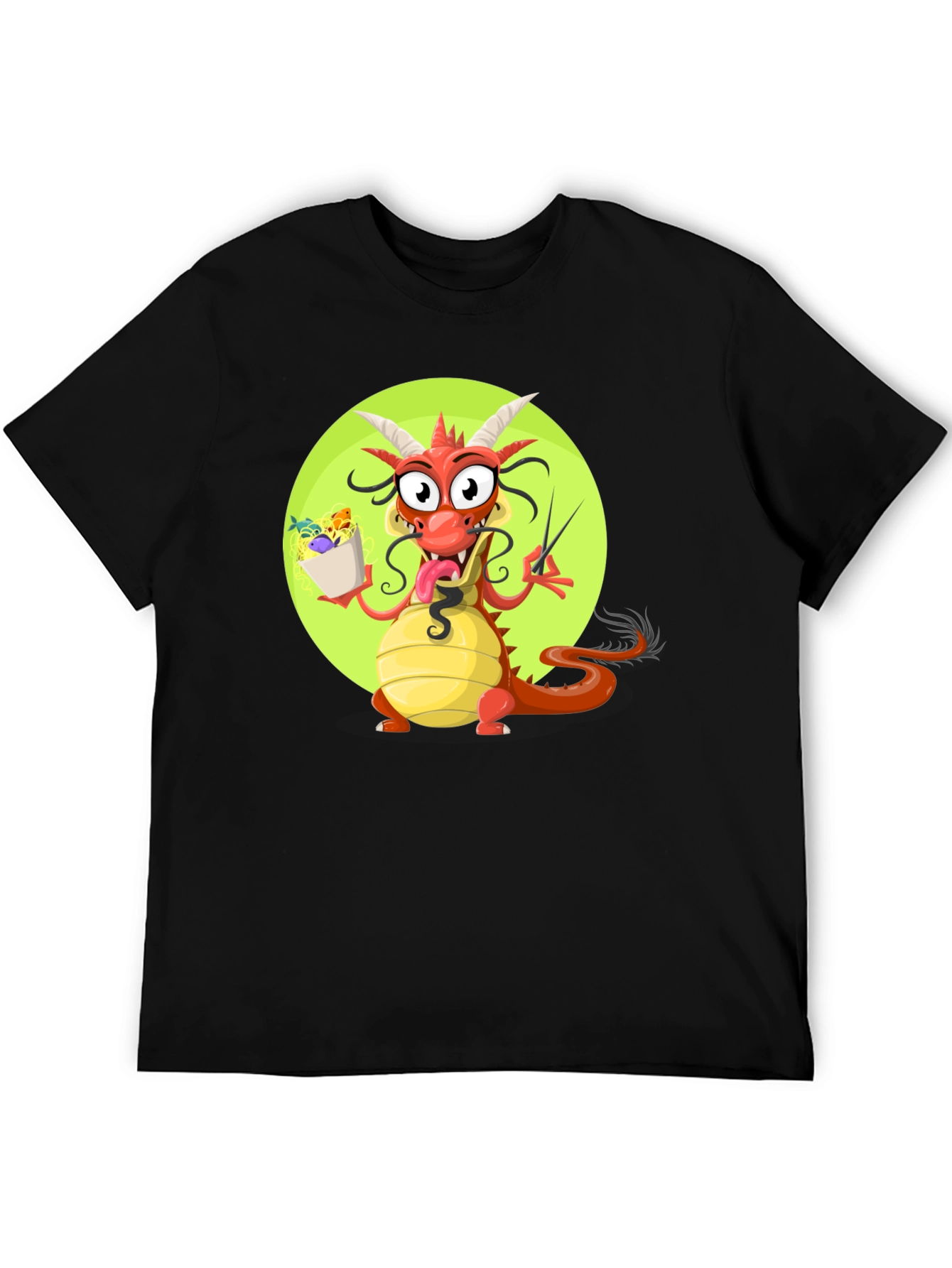 Dragon with Noodles Graphic T-Shirt
