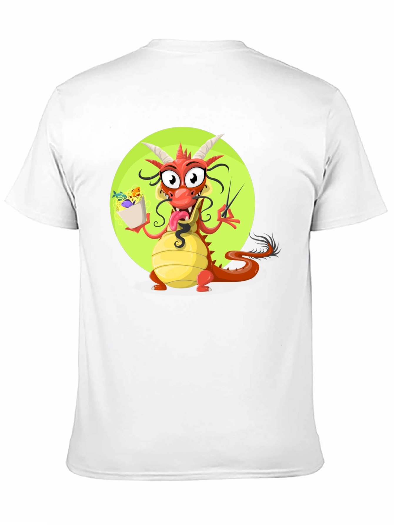 Dragon with Noodles Graphic T-Shirt