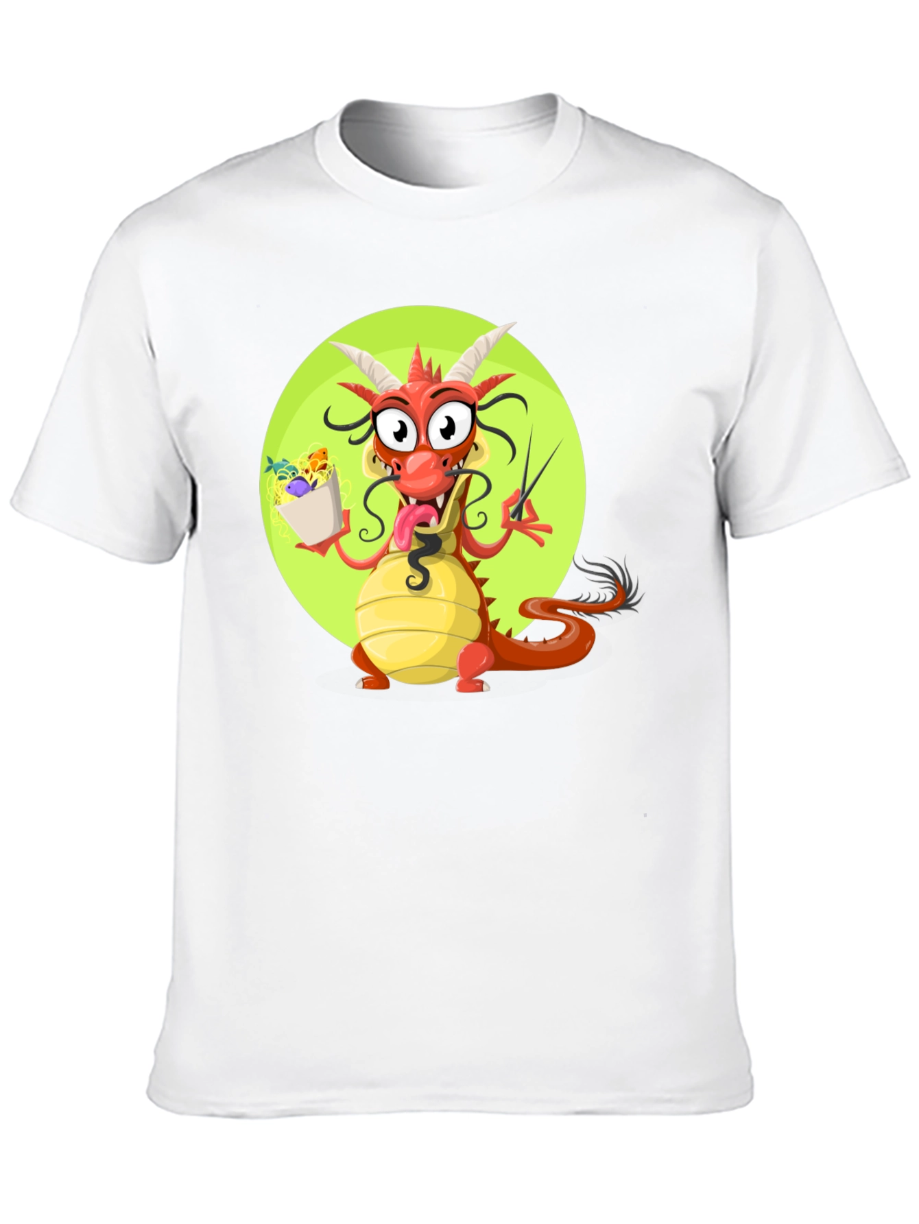 Dragon with Noodles Graphic T-Shirt