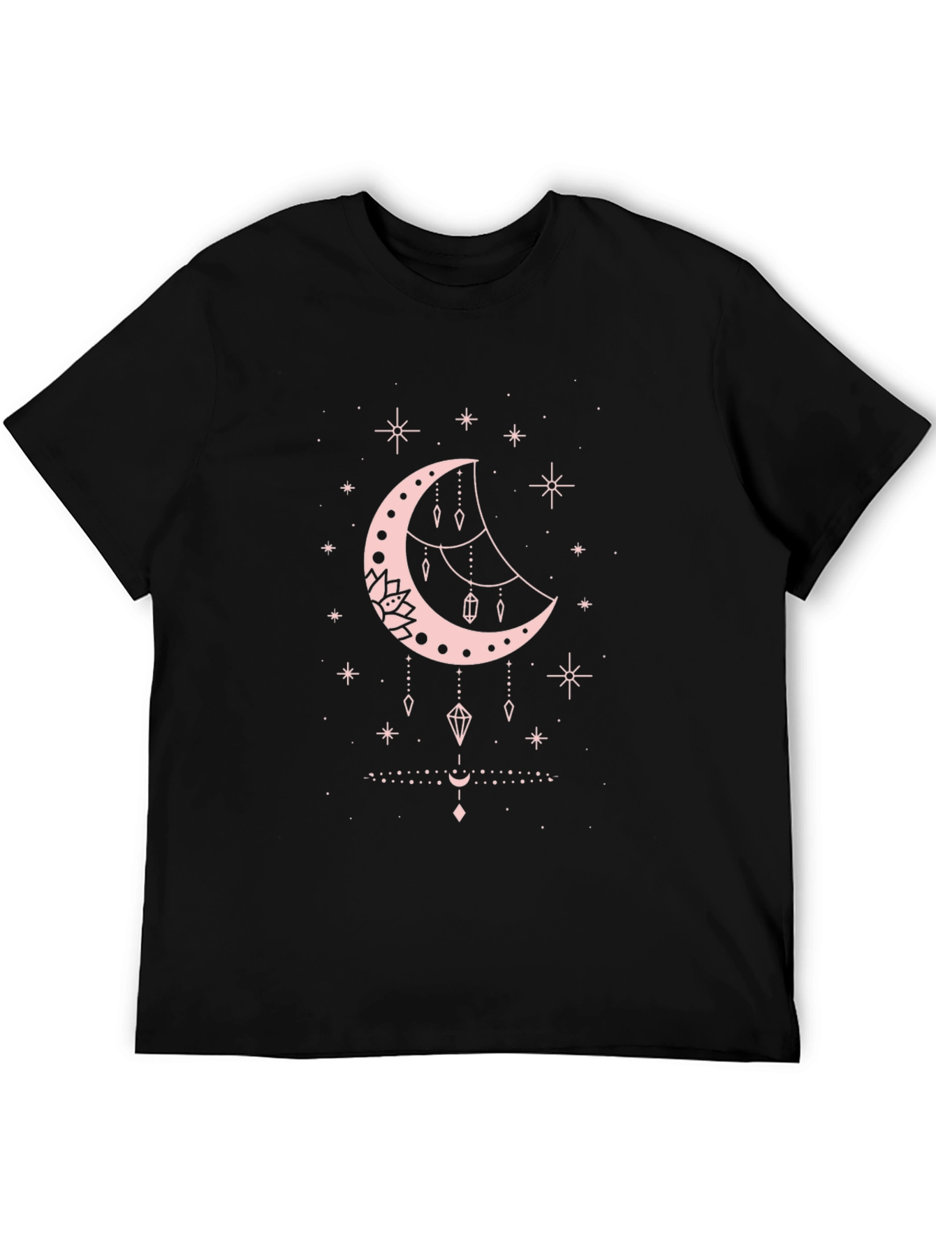 Celestial Moon Graphic Tee - Black