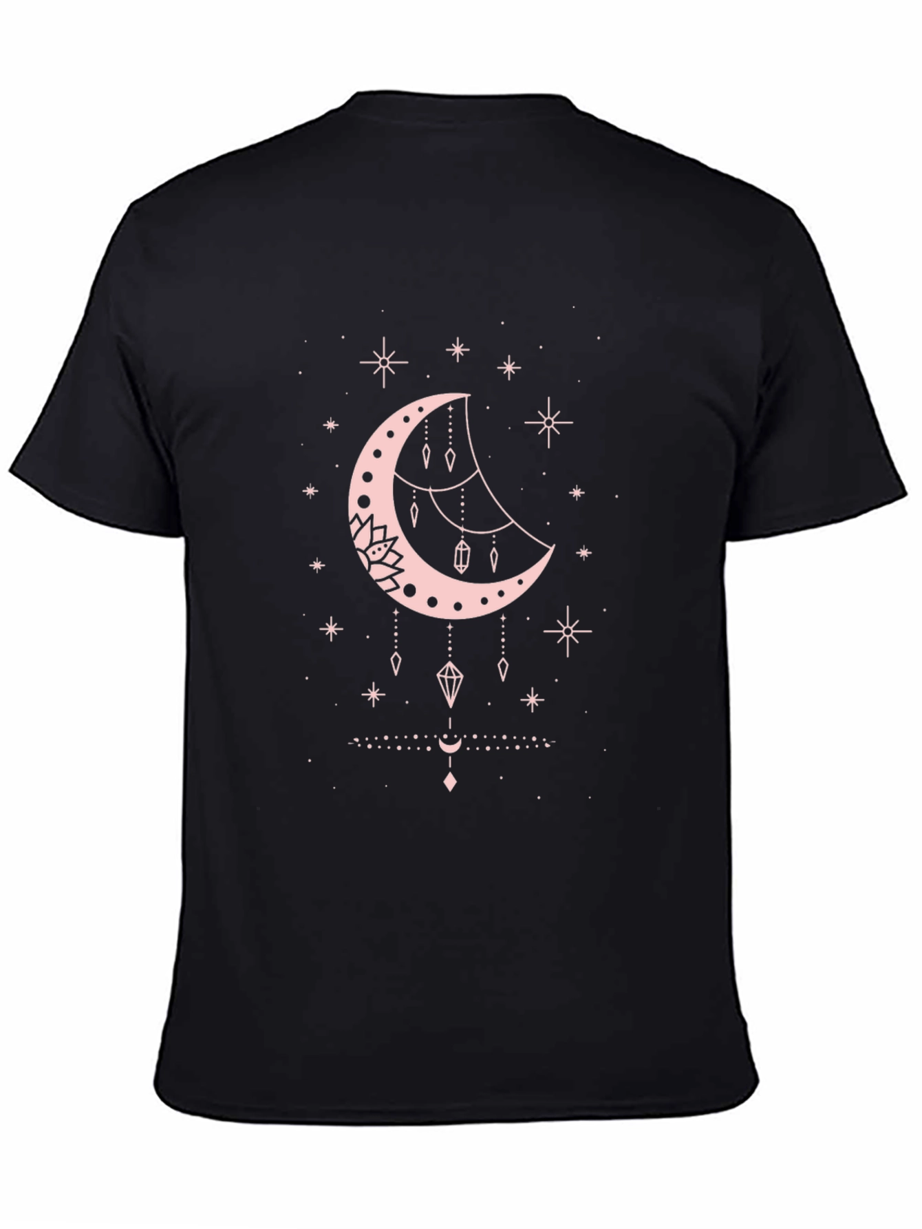 Celestial Moon Graphic Tee - Black