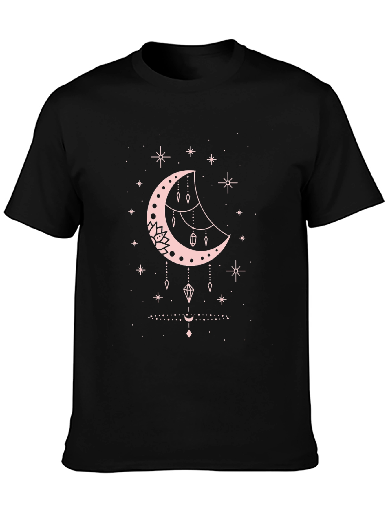 Celestial Moon Graphic Tee - Black