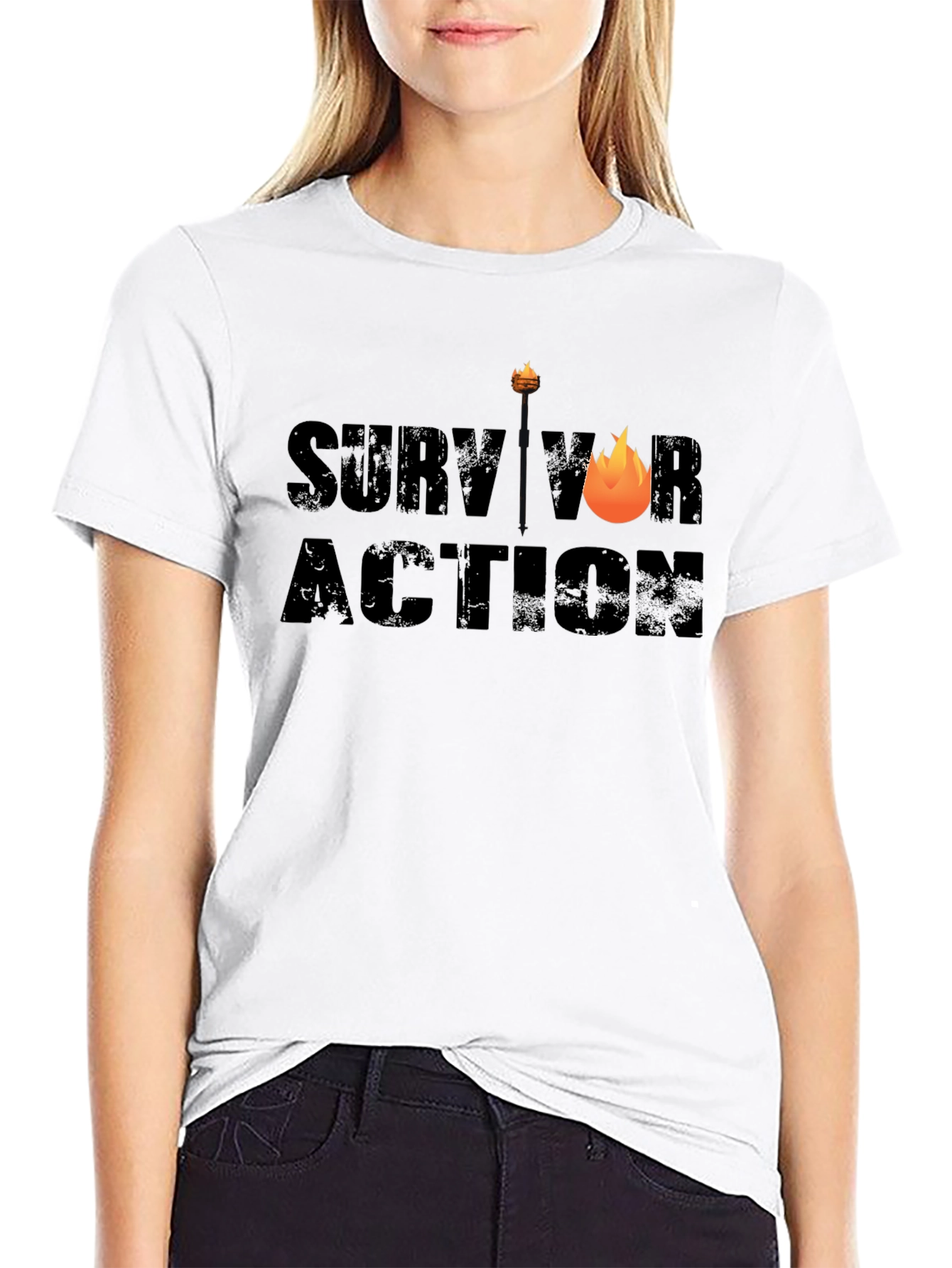 Survivor Action Graphic Tee - Black