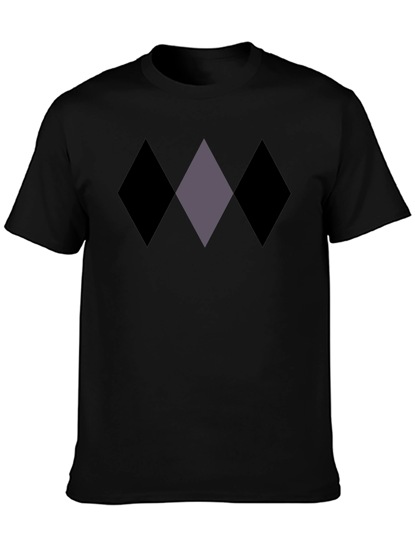 Diamond Pattern Black T-Shirt