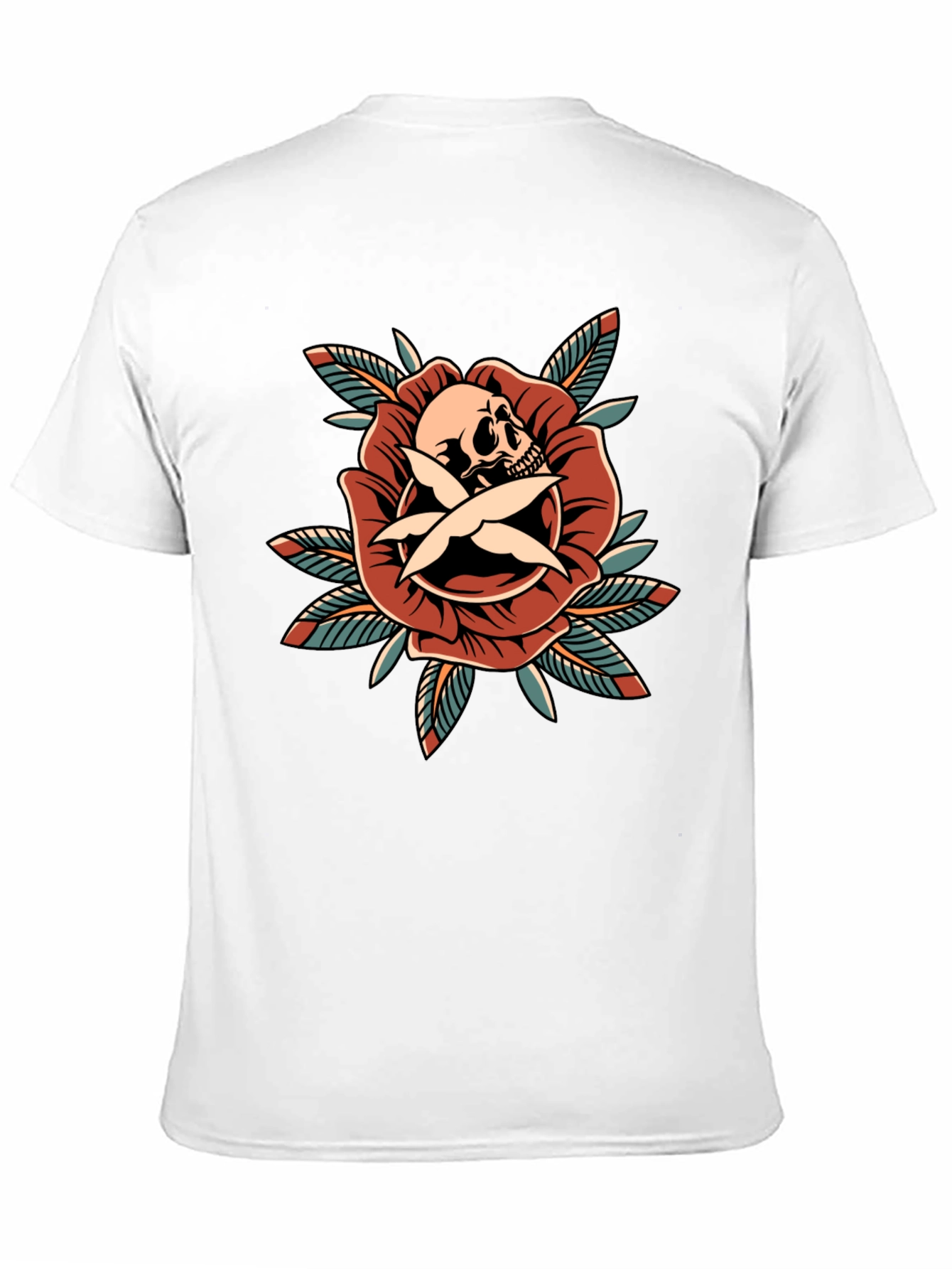 Skull & Rose Graphic Tee - Edgy Style