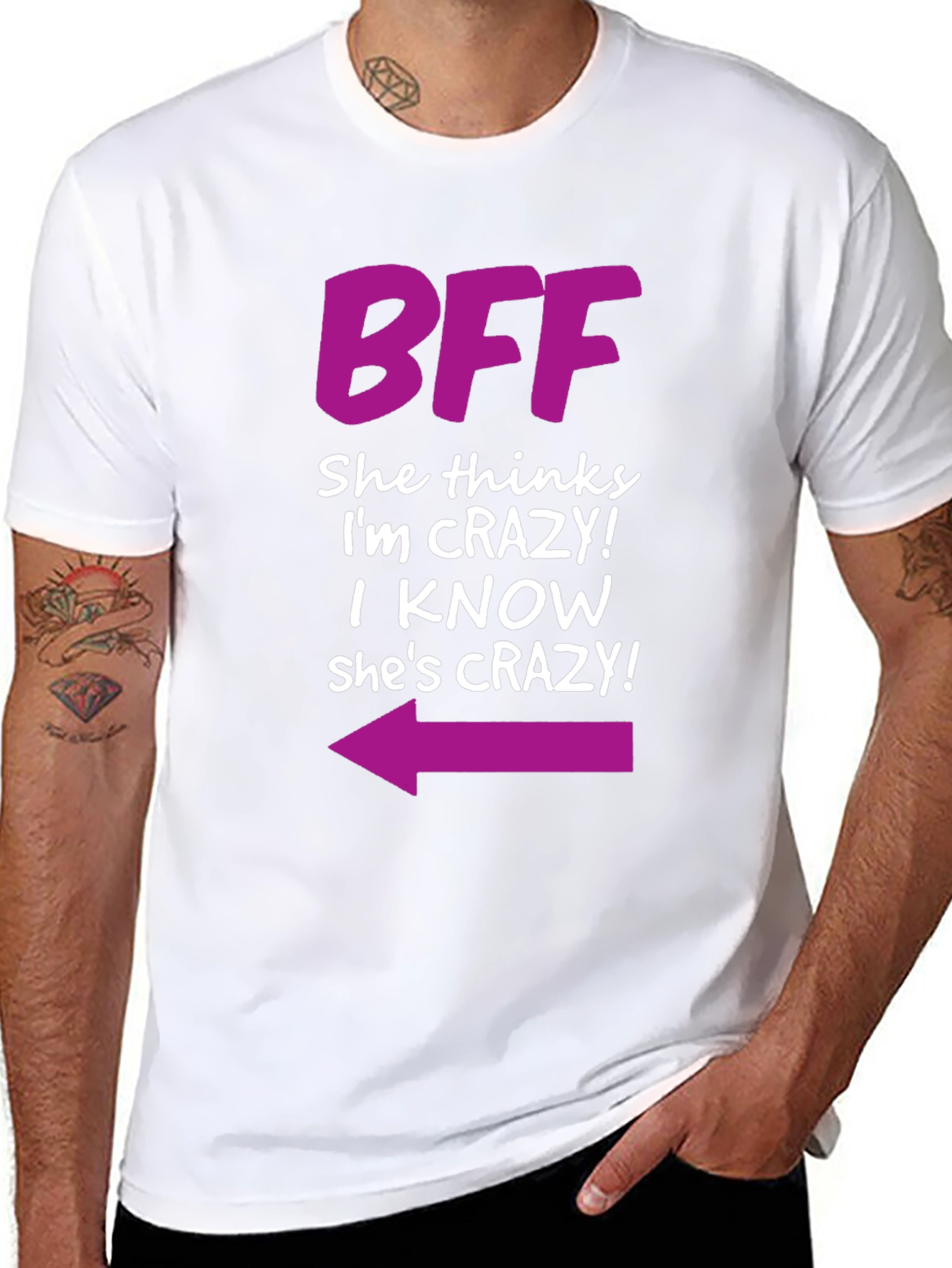 BFF Crazy Arrow Graphic Tee - Best Friend T-Shirt