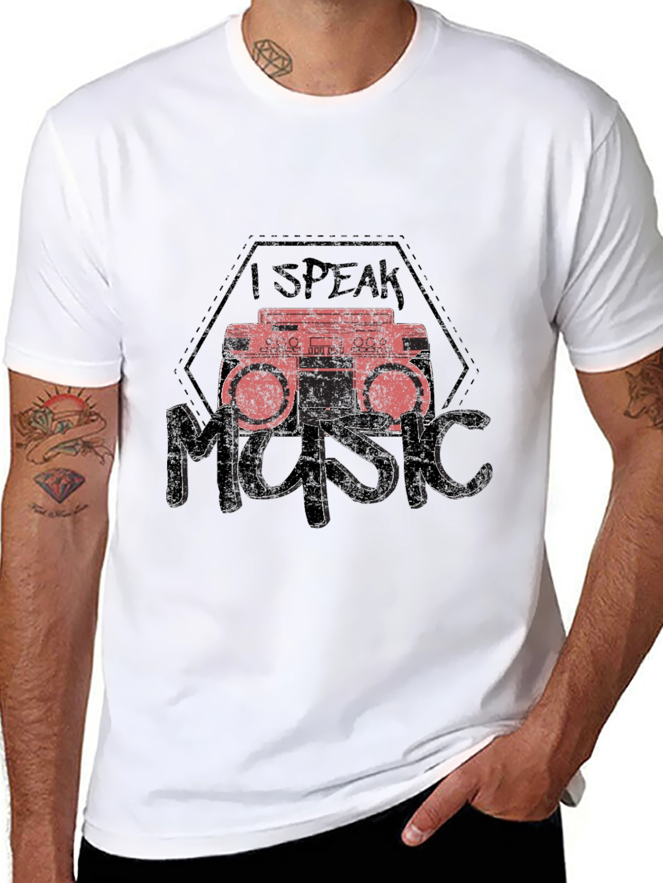 I Speak Music Black Graphic T-Shirt