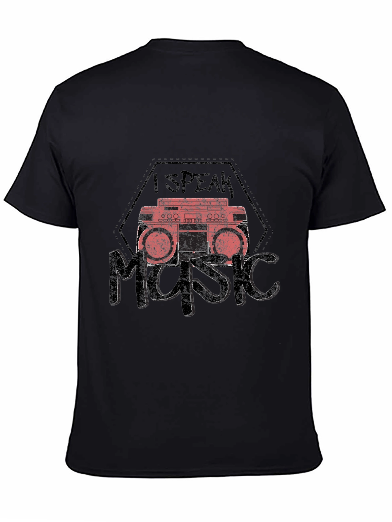 I Speak Music Black Graphic T-Shirt