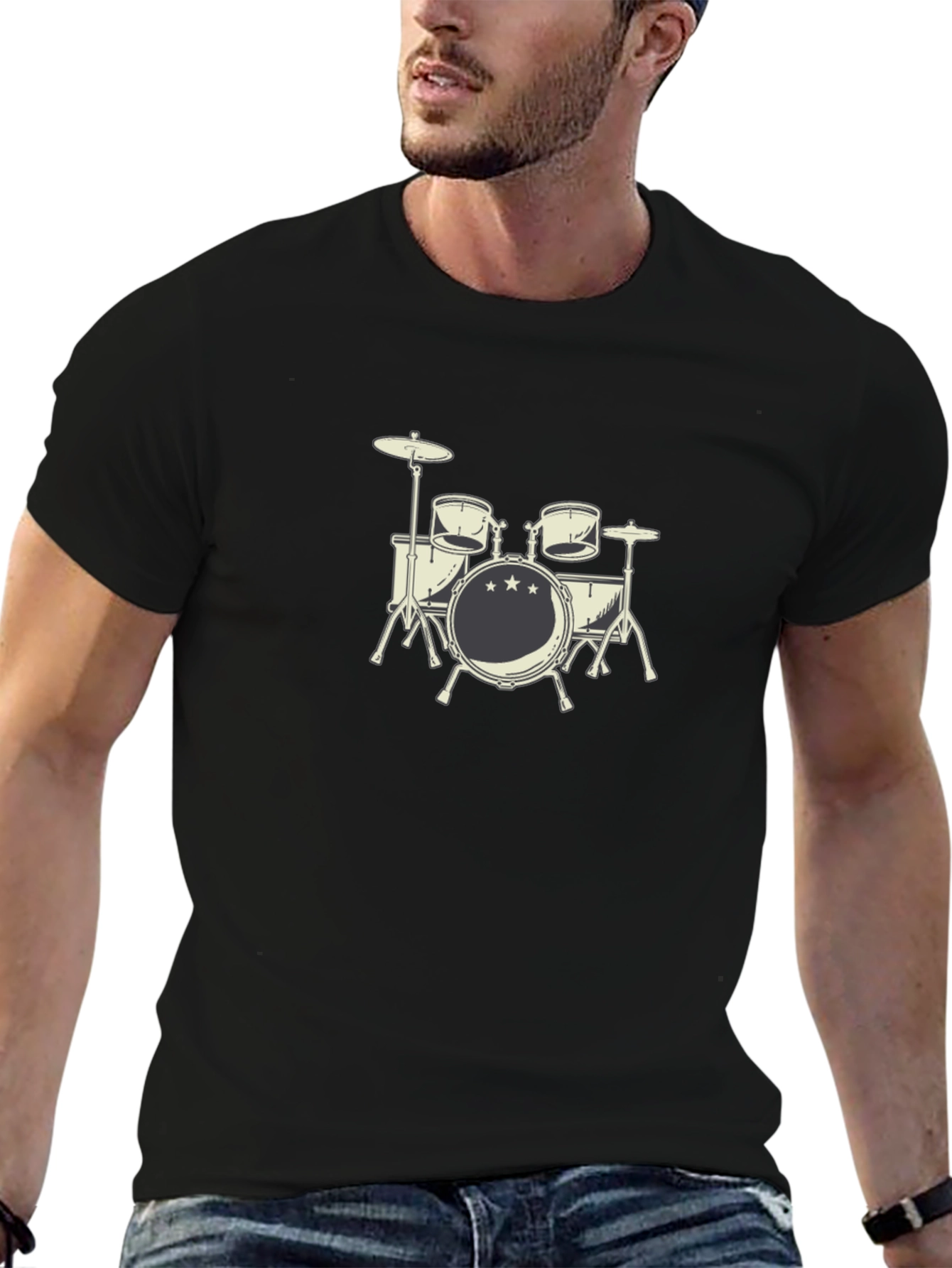 Drum Set Graphic T-Shirt - Music Lover Tee