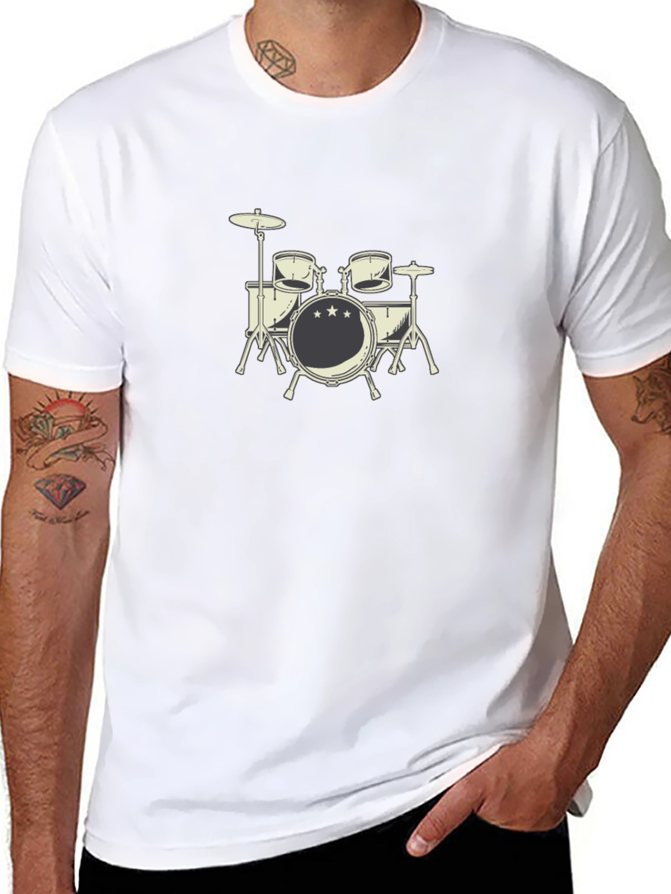 Drum Set Graphic T-Shirt - Music Lover Tee