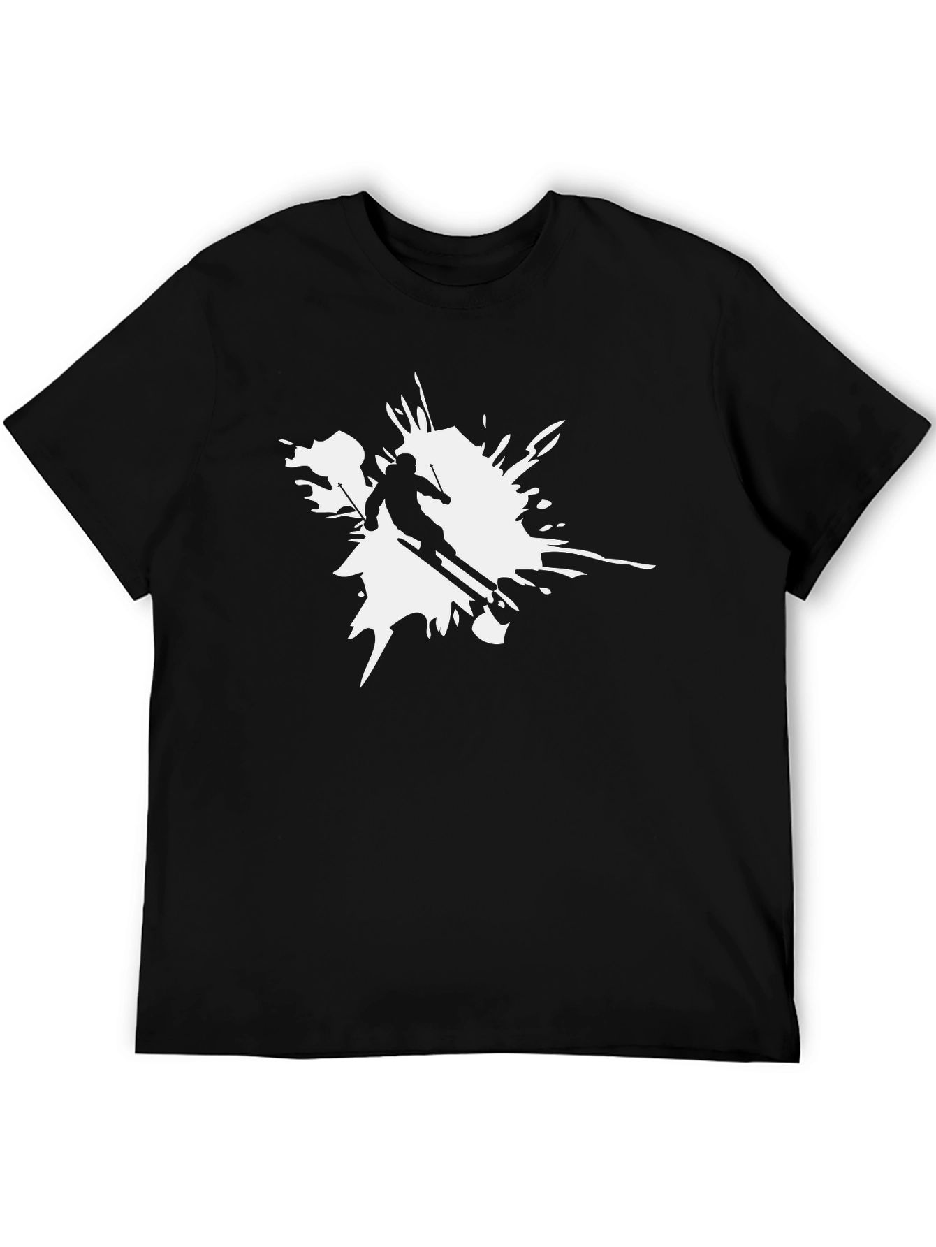 Skiing Splash Graphic T-Shirt - Cool Sport Tee