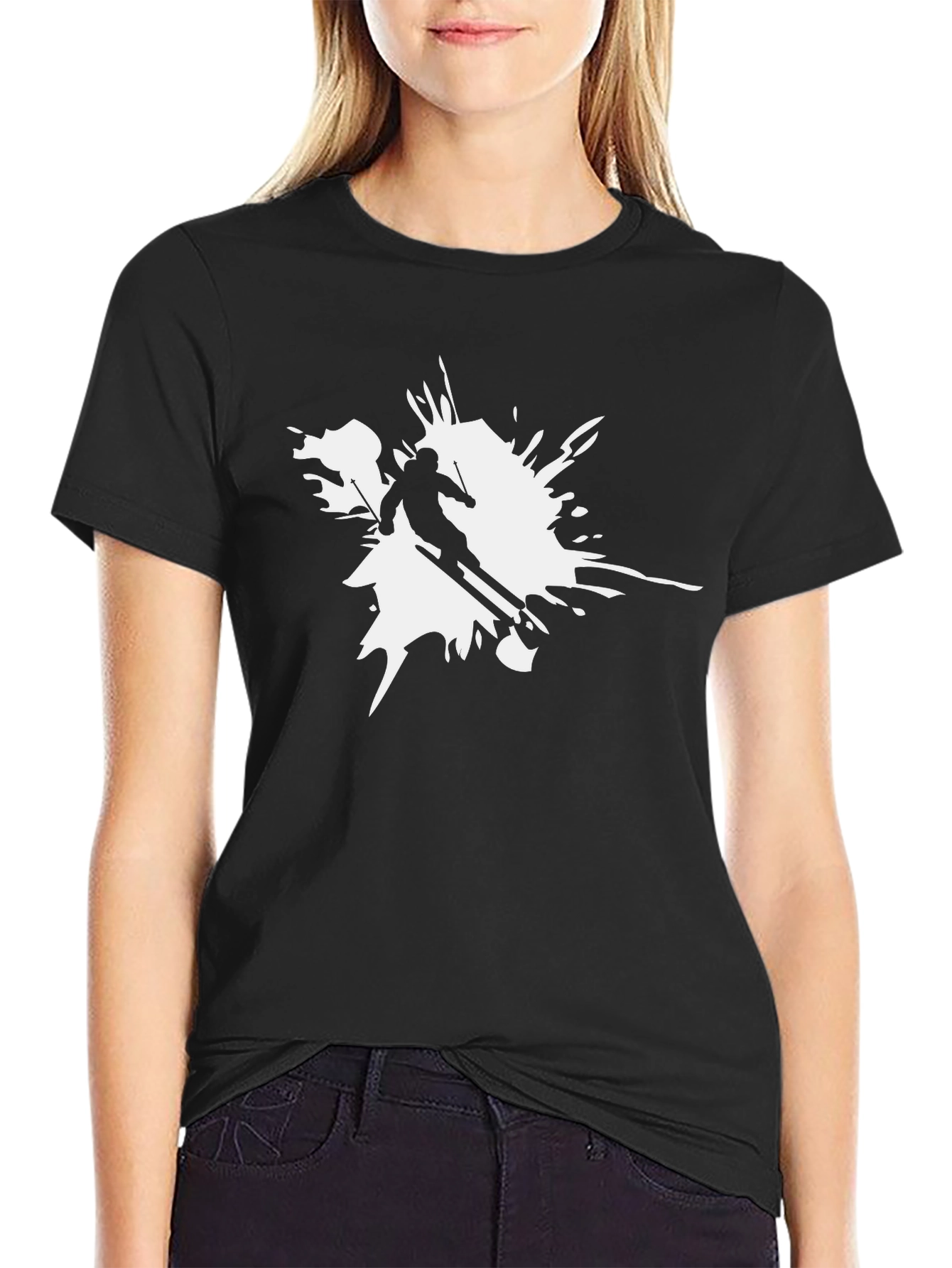 Skiing Splash Graphic T-Shirt - Cool Sport Tee
