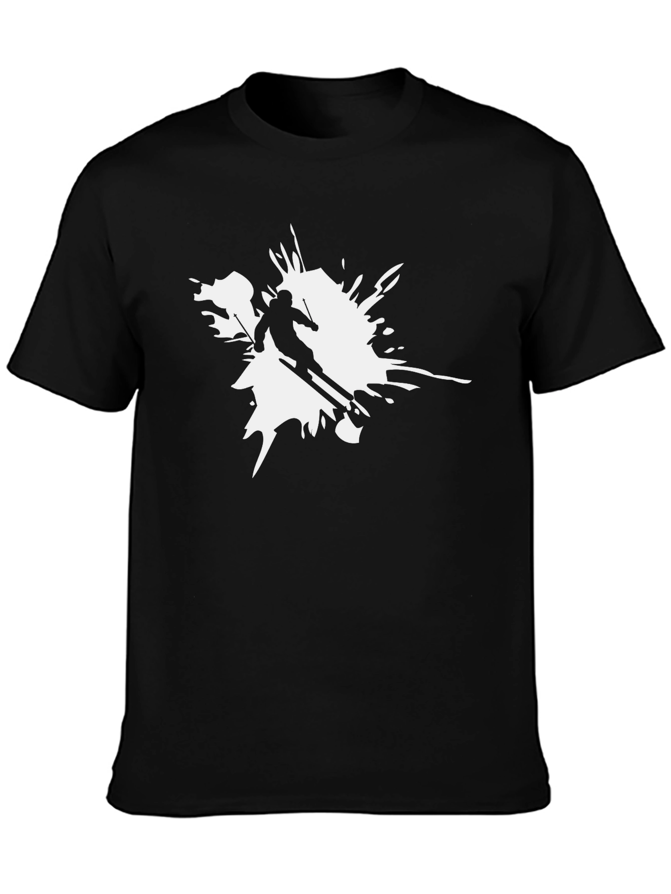 Skiing Splash Graphic T-Shirt - Cool Sport Tee