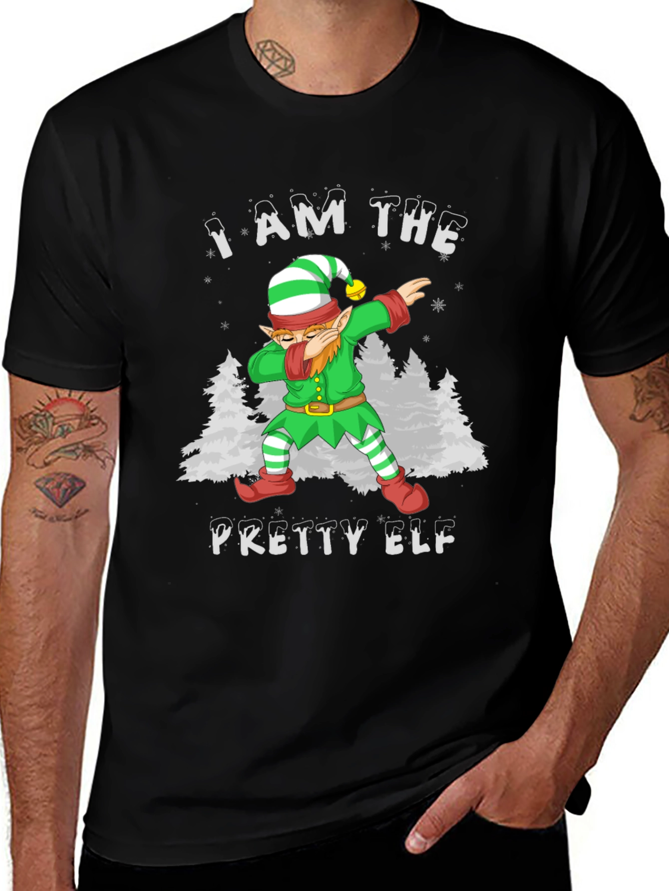 Funny Christmas Elf Dabbing T-Shirt