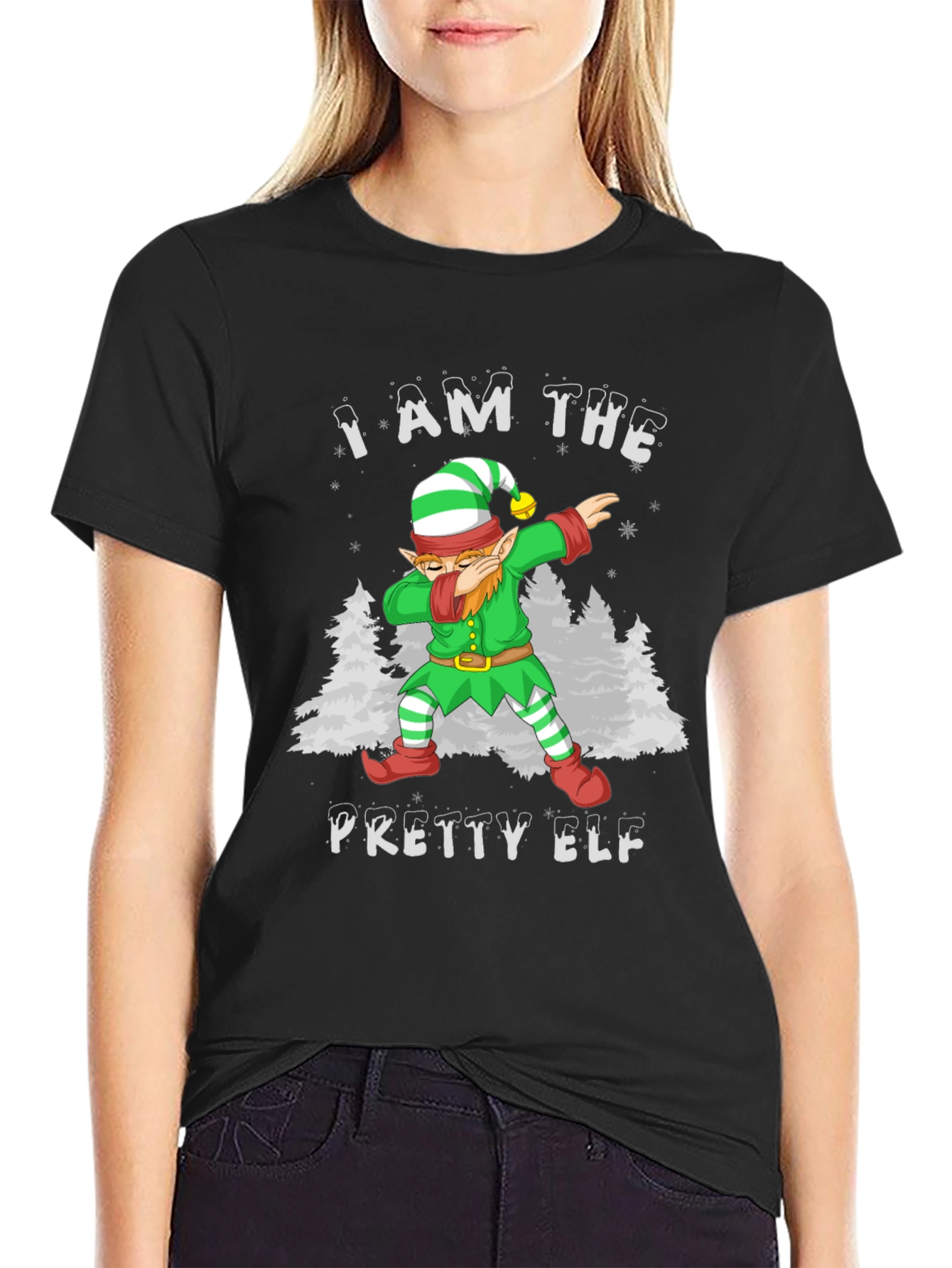 Funny Christmas Elf Dabbing T-Shirt