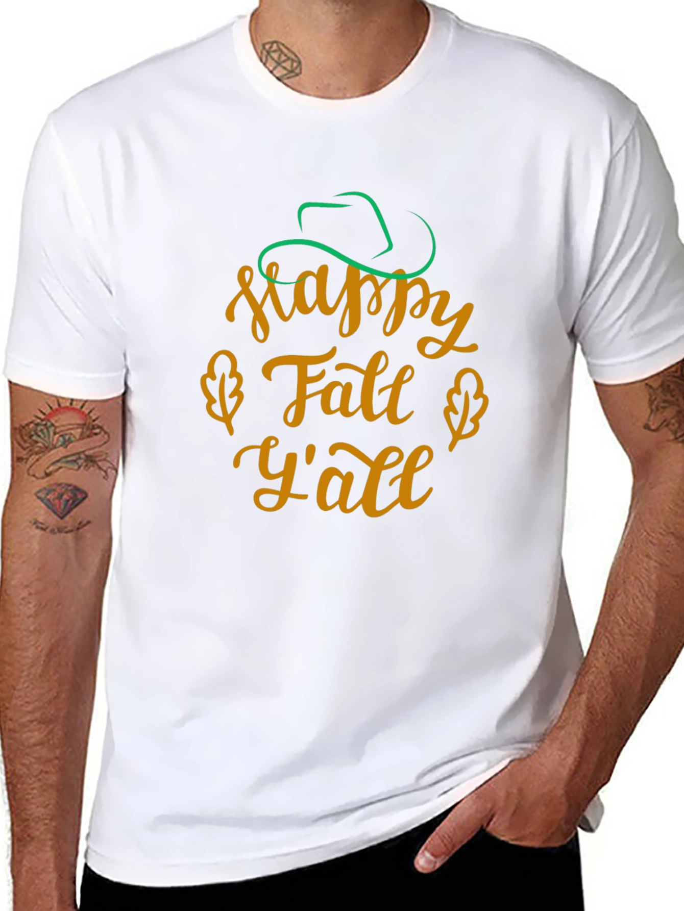 Happy Fall Yall Black T-Shirt