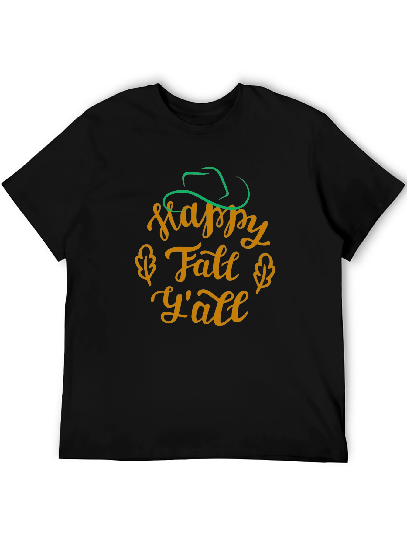 Happy Fall Yall Black T-Shirt