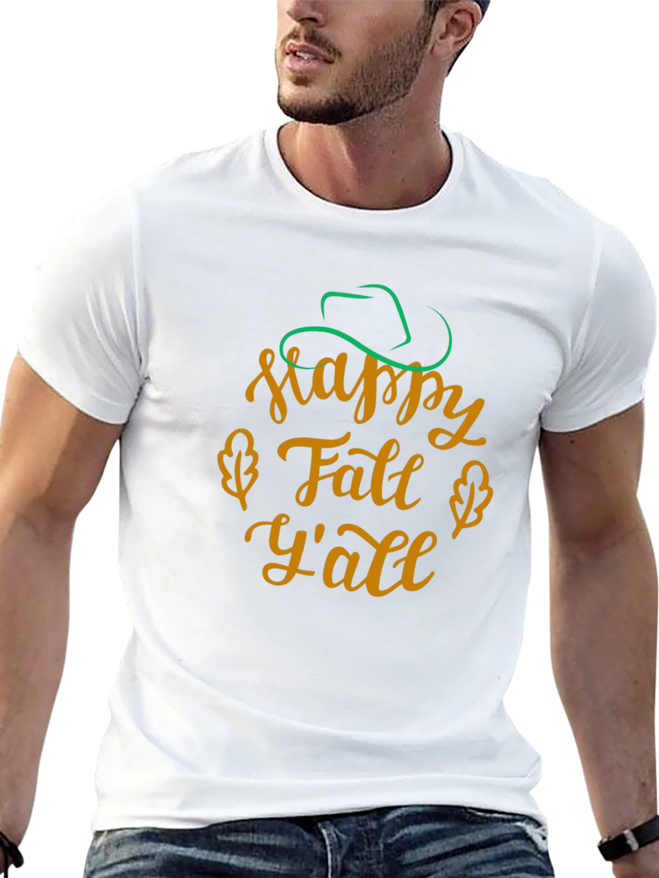 Happy Fall Yall Black T-Shirt