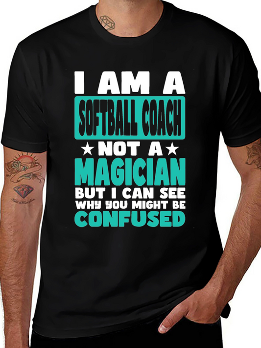 Softball Coach Graphic T-Shirt - Funny Novelty Tee