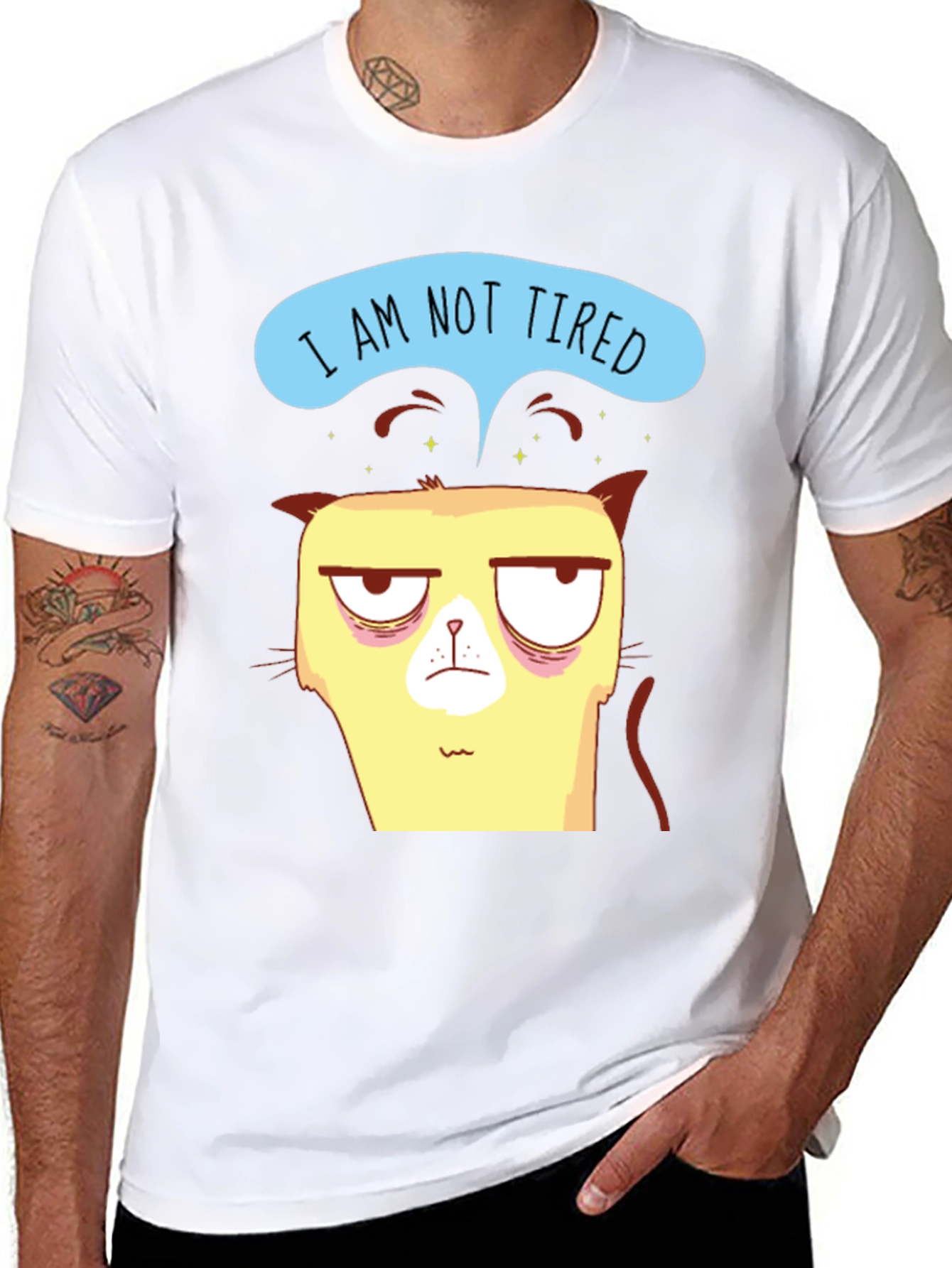 Funny I am not tired Grumpy Cat T-Shirt