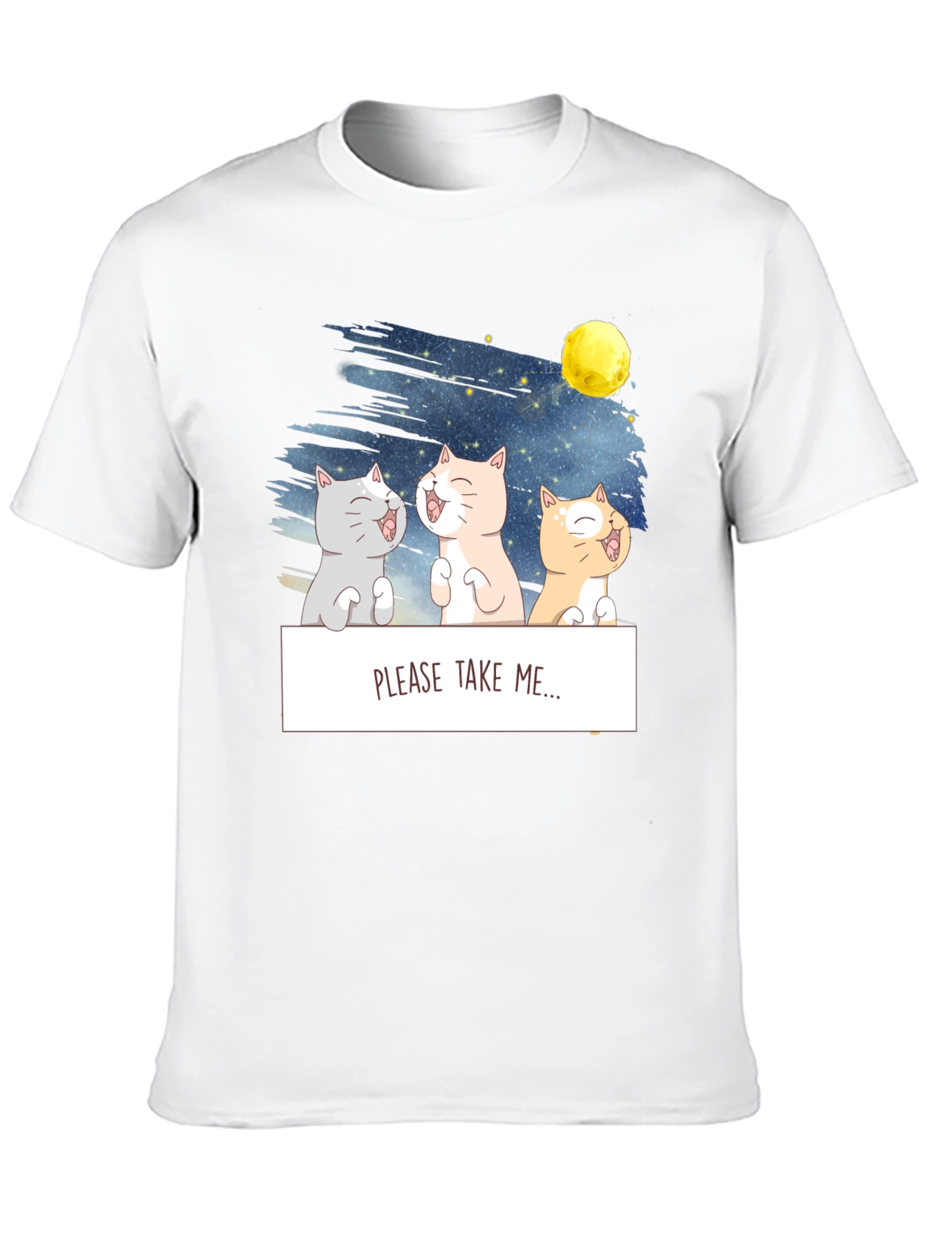 Funny Cat Graphic T-Shirt - Please Take Me!