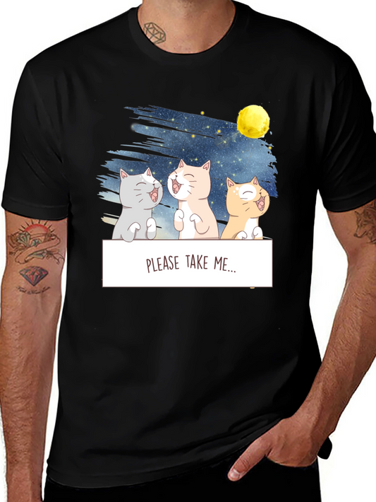 Funny Cat Graphic T-Shirt - Please Take Me!