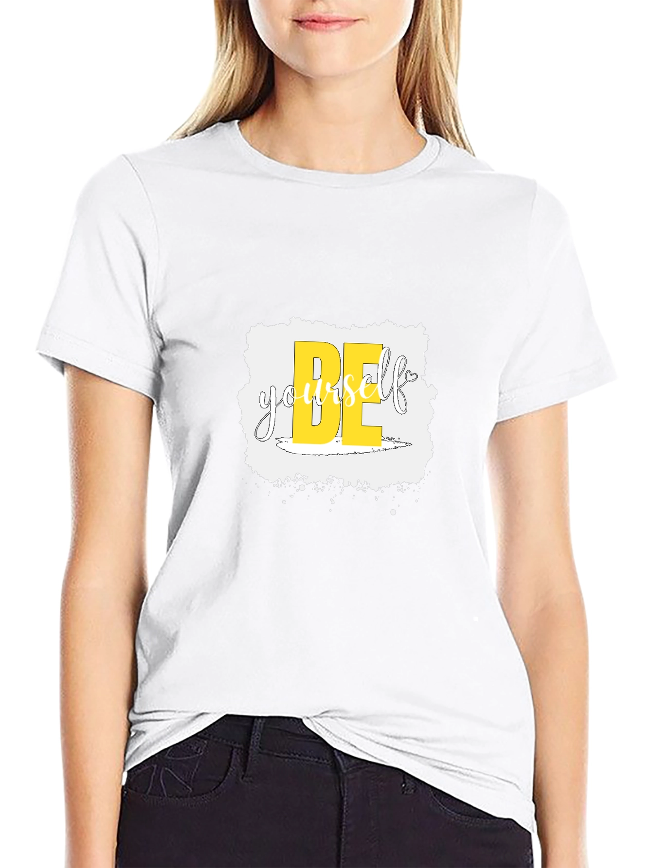 Be Yourself Graphic Print Black T-Shirt
