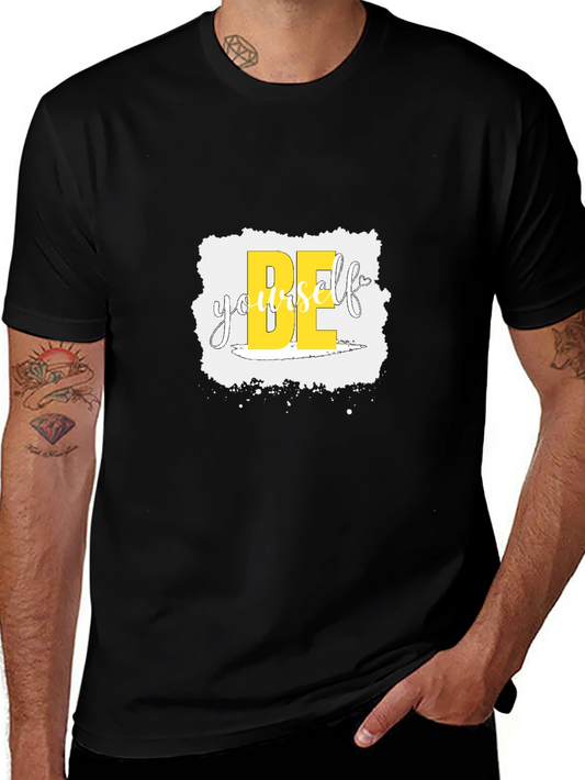 Be Yourself Graphic Print Black T-Shirt