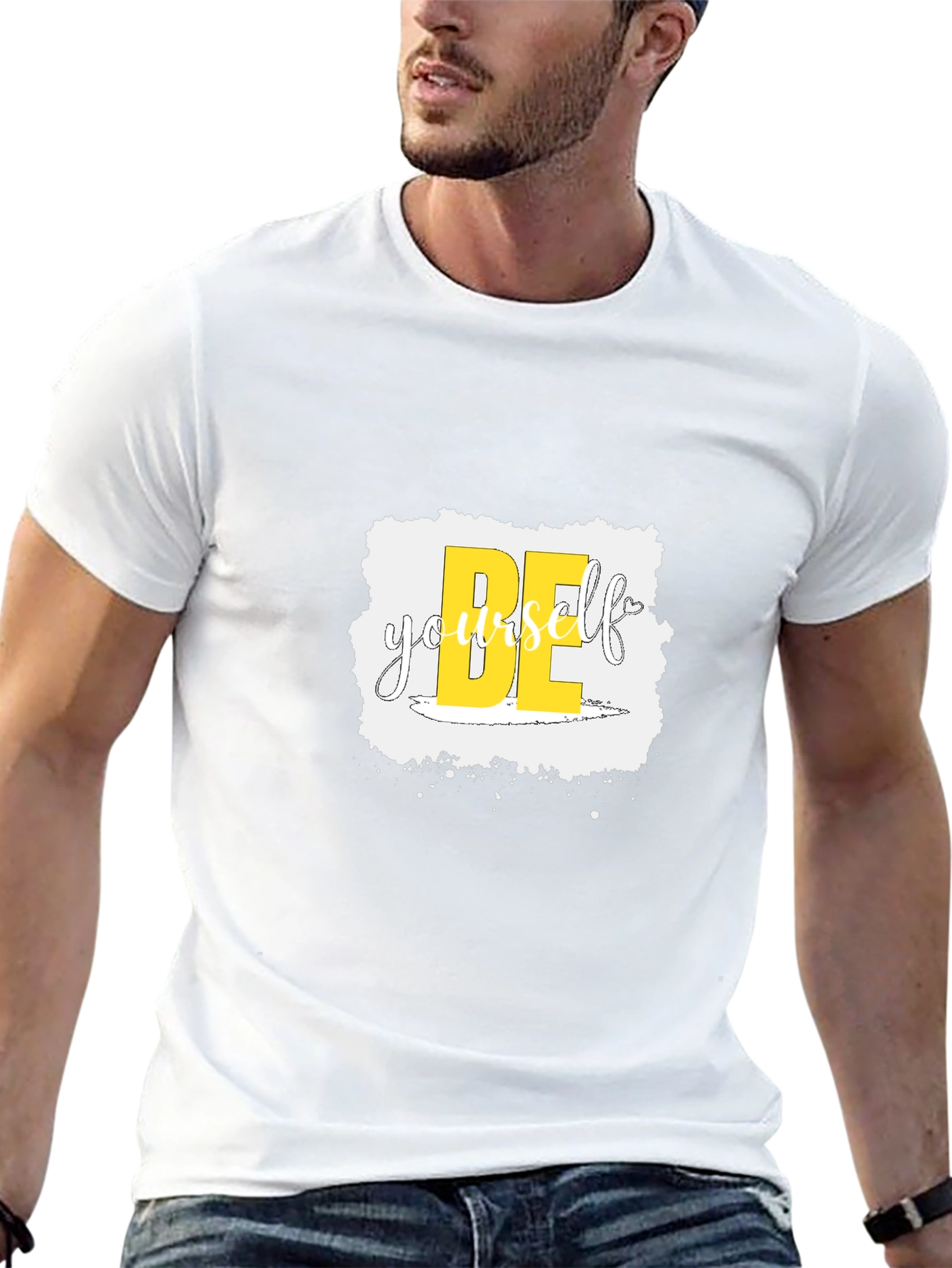 Be Yourself Graphic Print Black T-Shirt