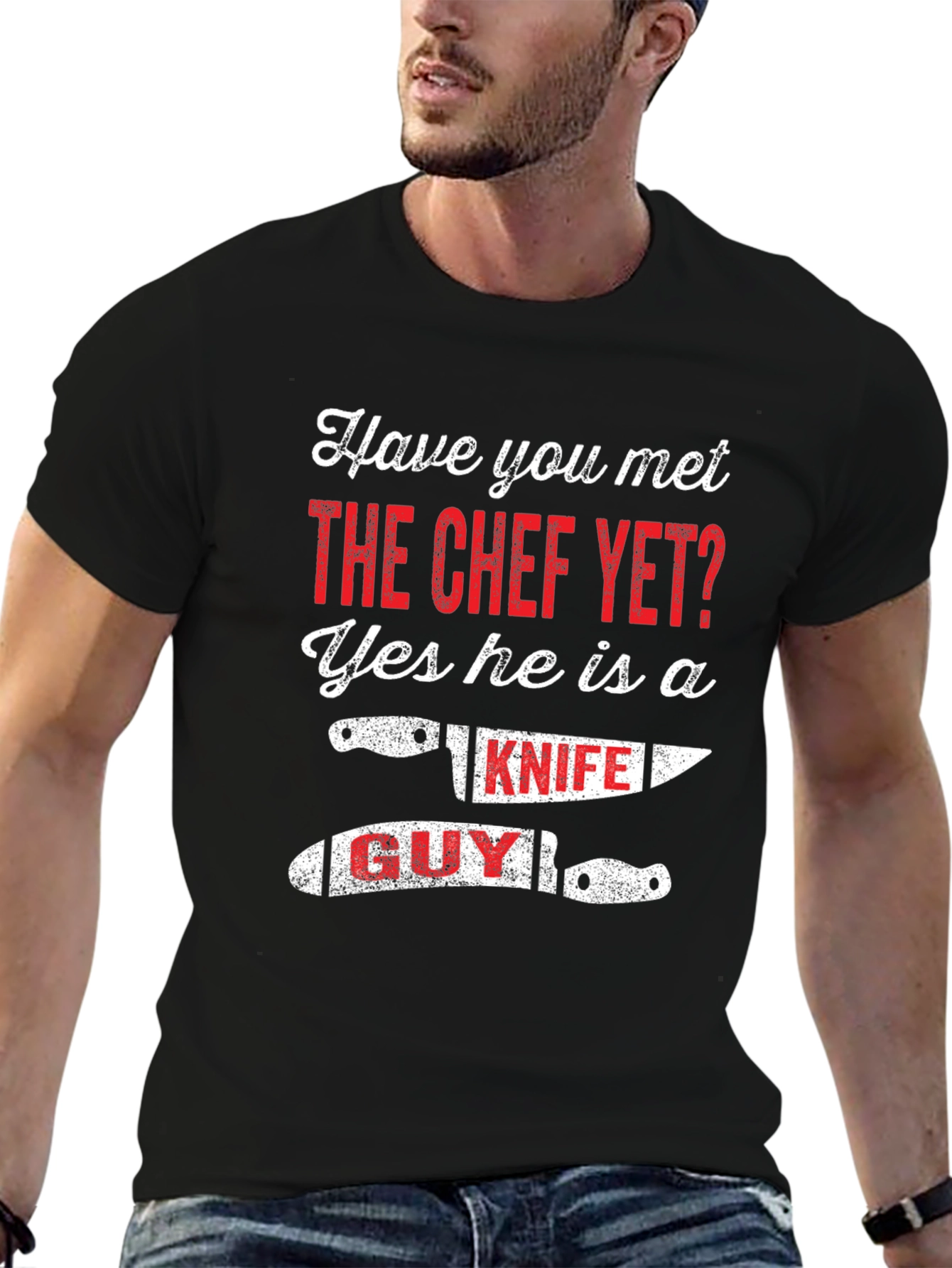 Chef Knife Guy Graphic Tee - Black Cotton T-Shirt
