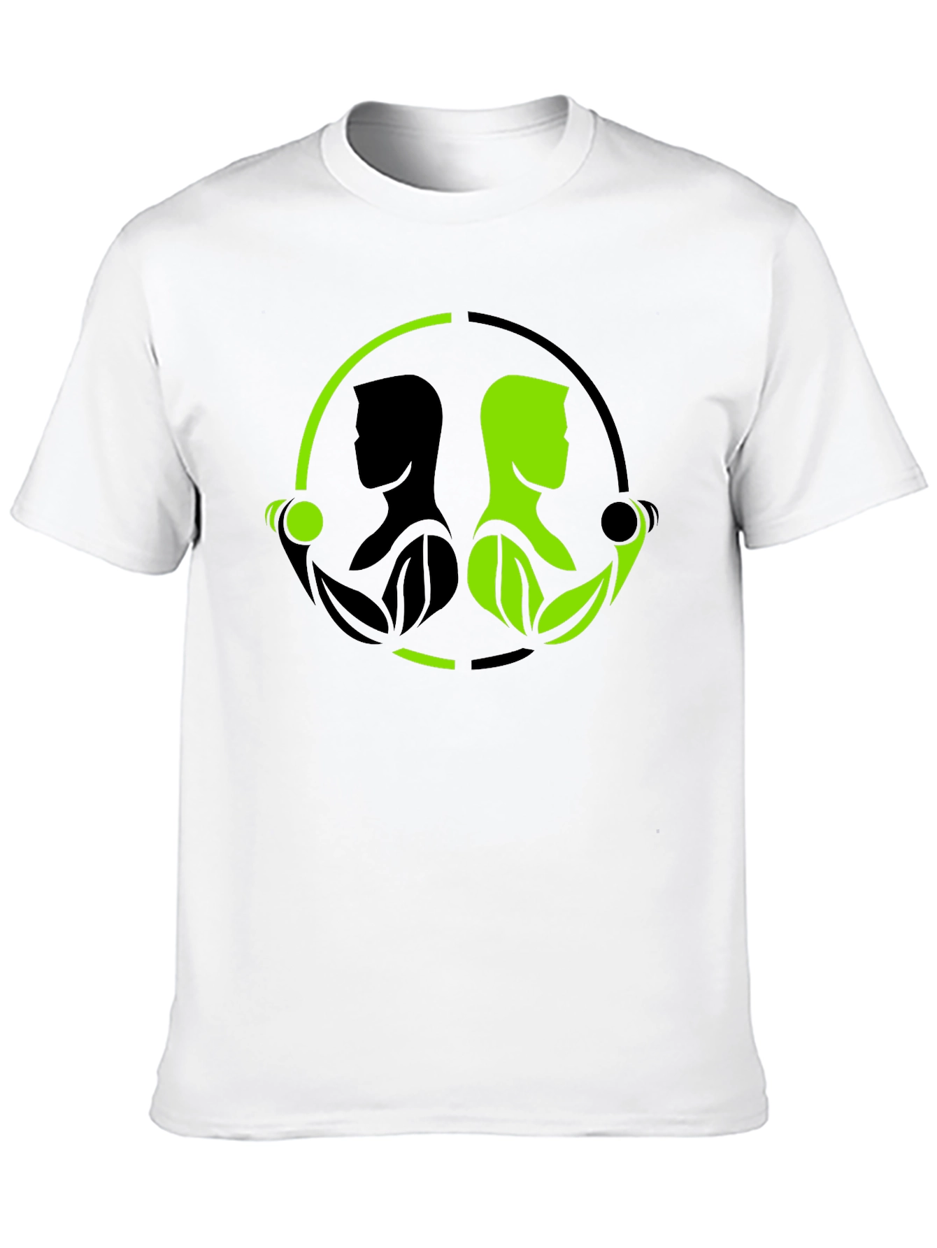 Nature Gym T-Shirt - Black Green Yin Yang Fitness