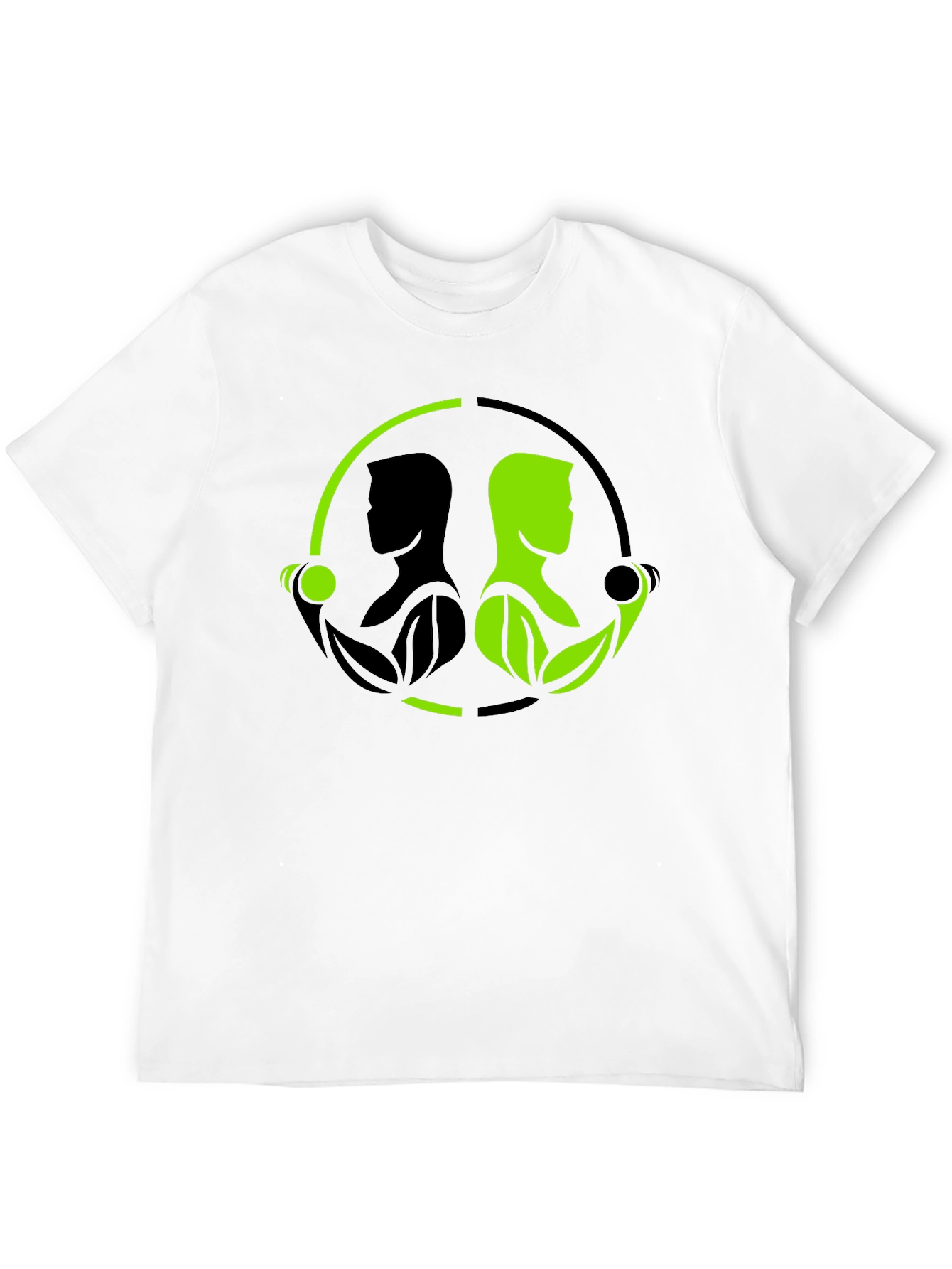 Nature Gym T-Shirt - Black Green Yin Yang Fitness