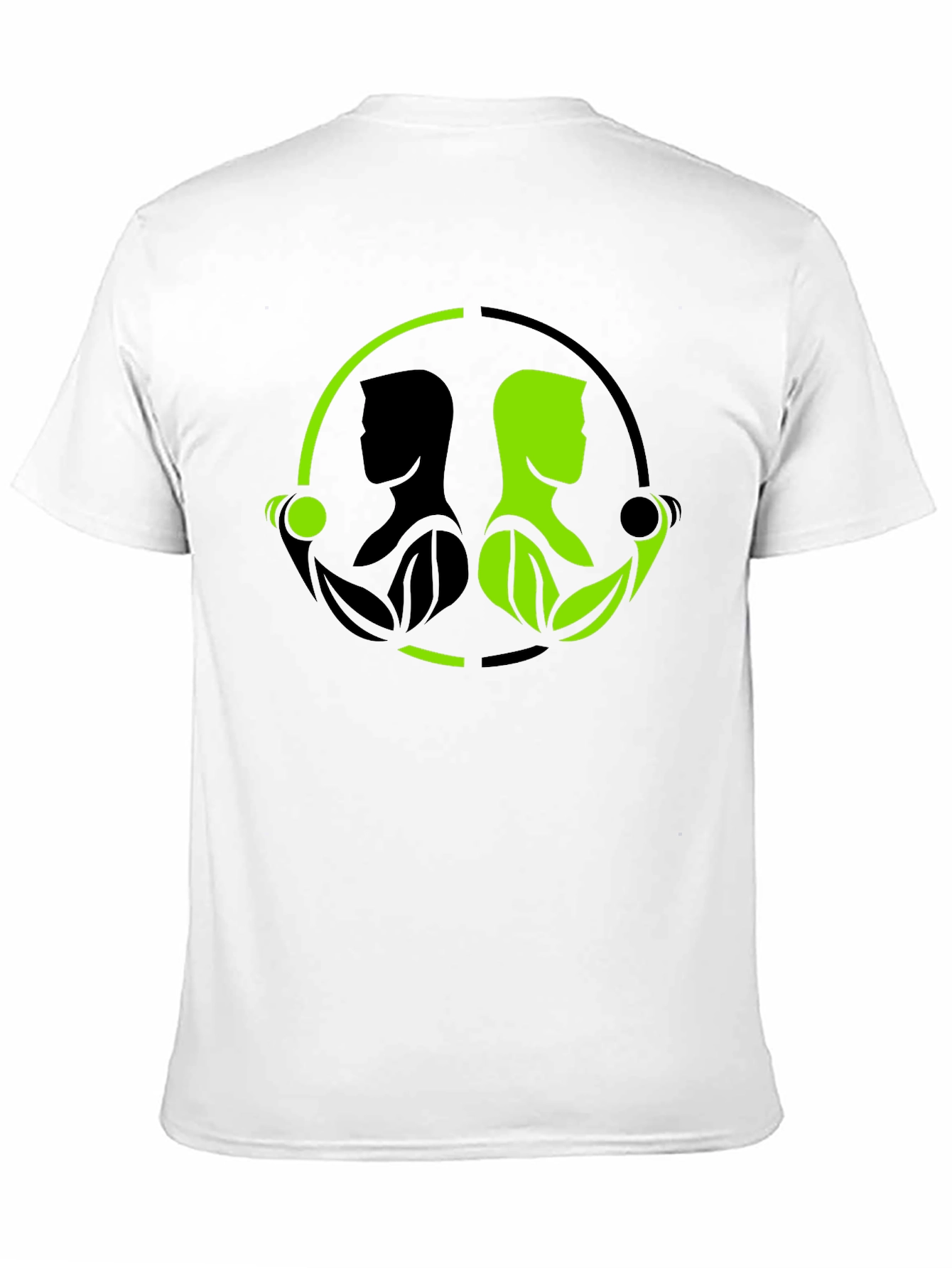 Nature Gym T-Shirt - Black Green Yin Yang Fitness