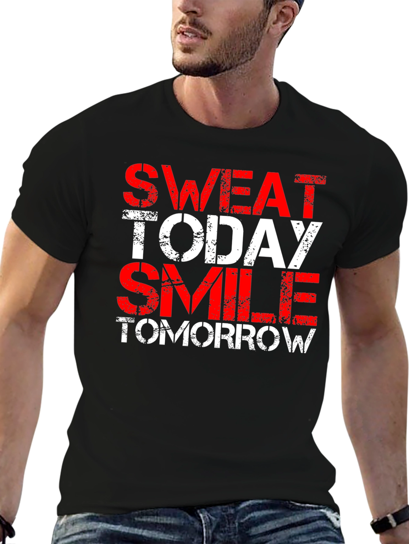 Sweat Today Smile Tomorrow Black T-Shirt