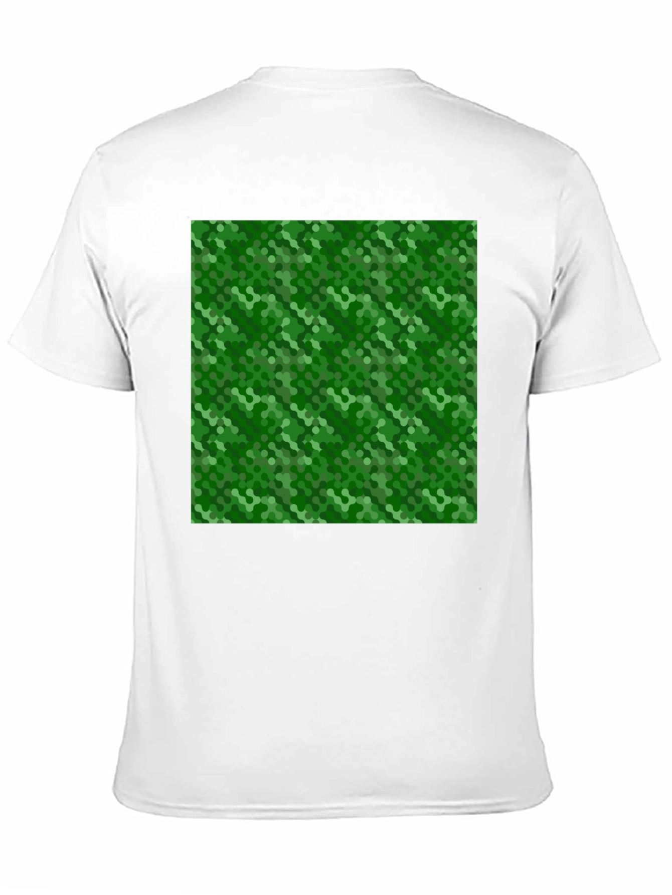 Green Hexagon Pattern Black T-Shirt