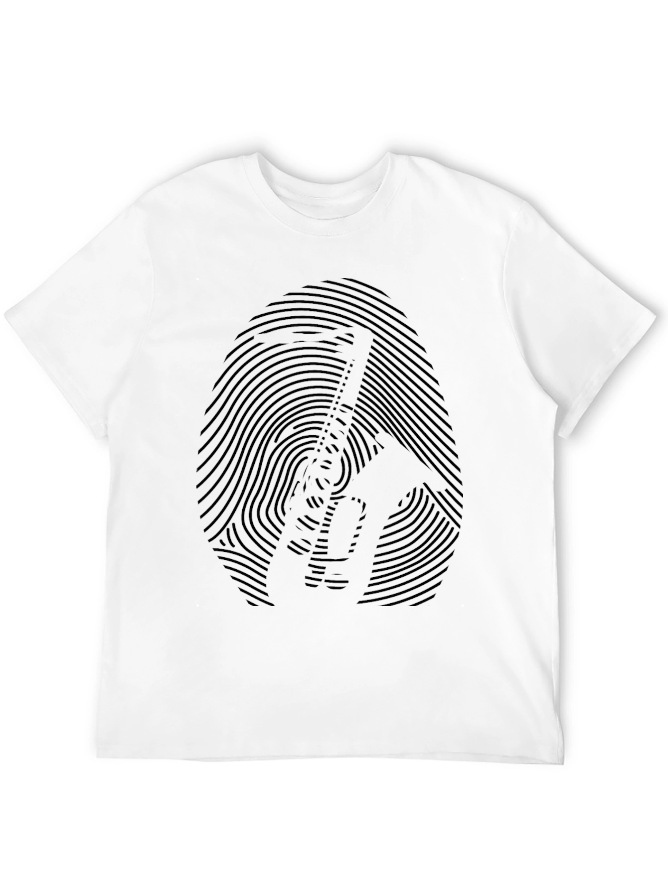 Guitar Fingerprint T-Shirt - Music Lover Tee