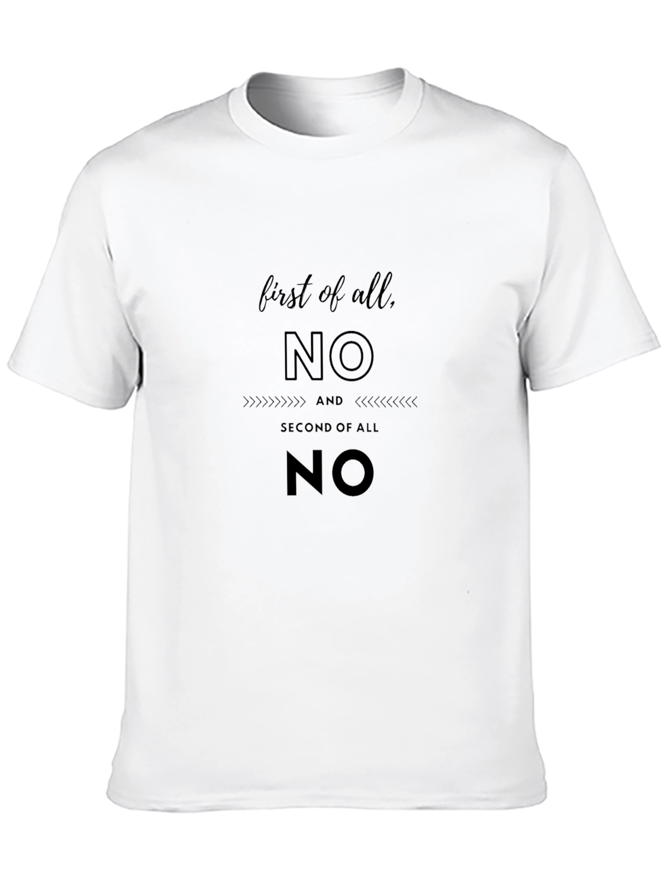 Sarcastic First of All NO Graphic Tee