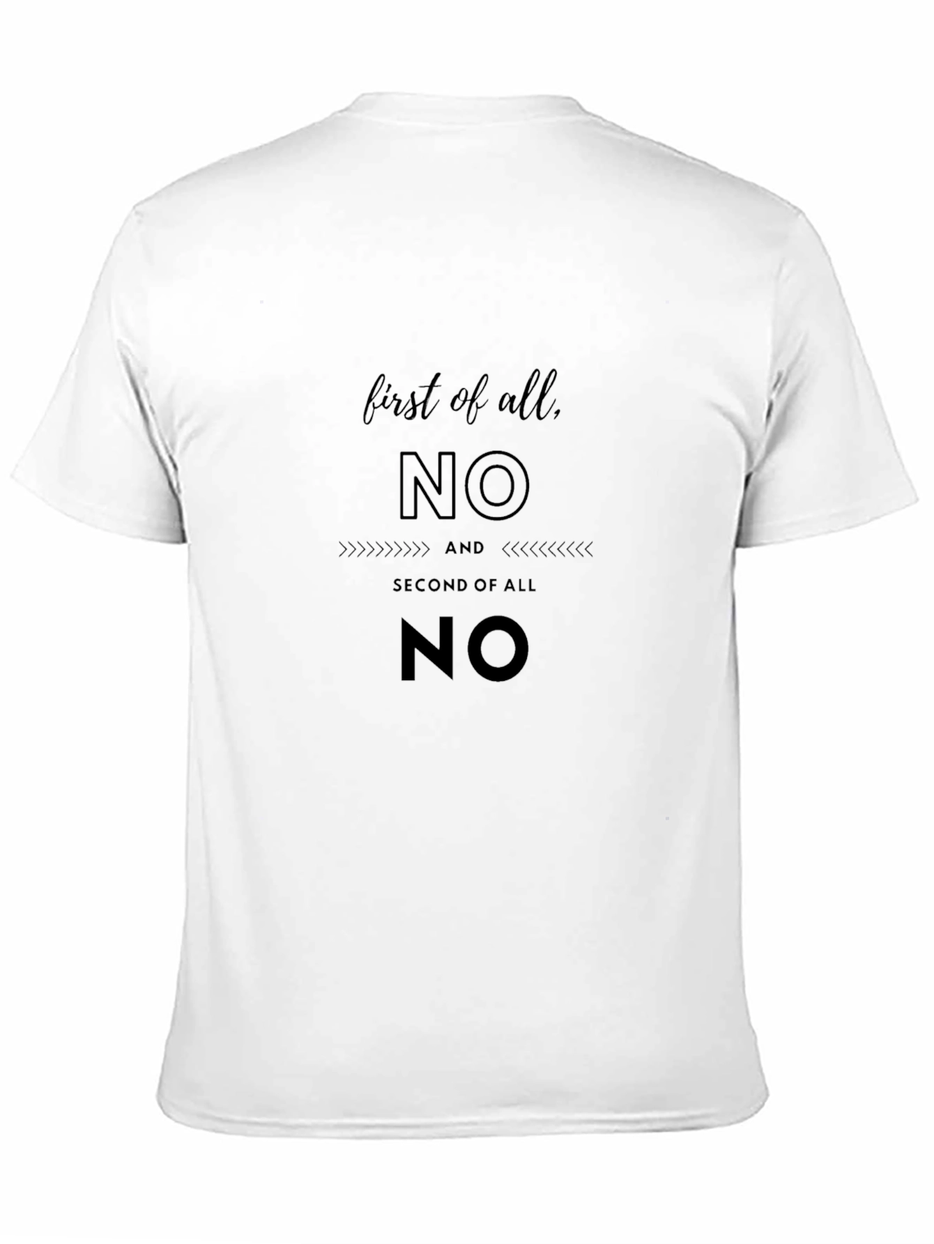 Sarcastic First of All NO Graphic Tee