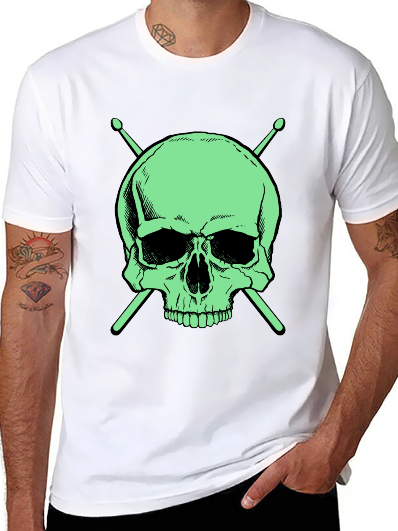 Skull & Drumsticks Graphic Tee