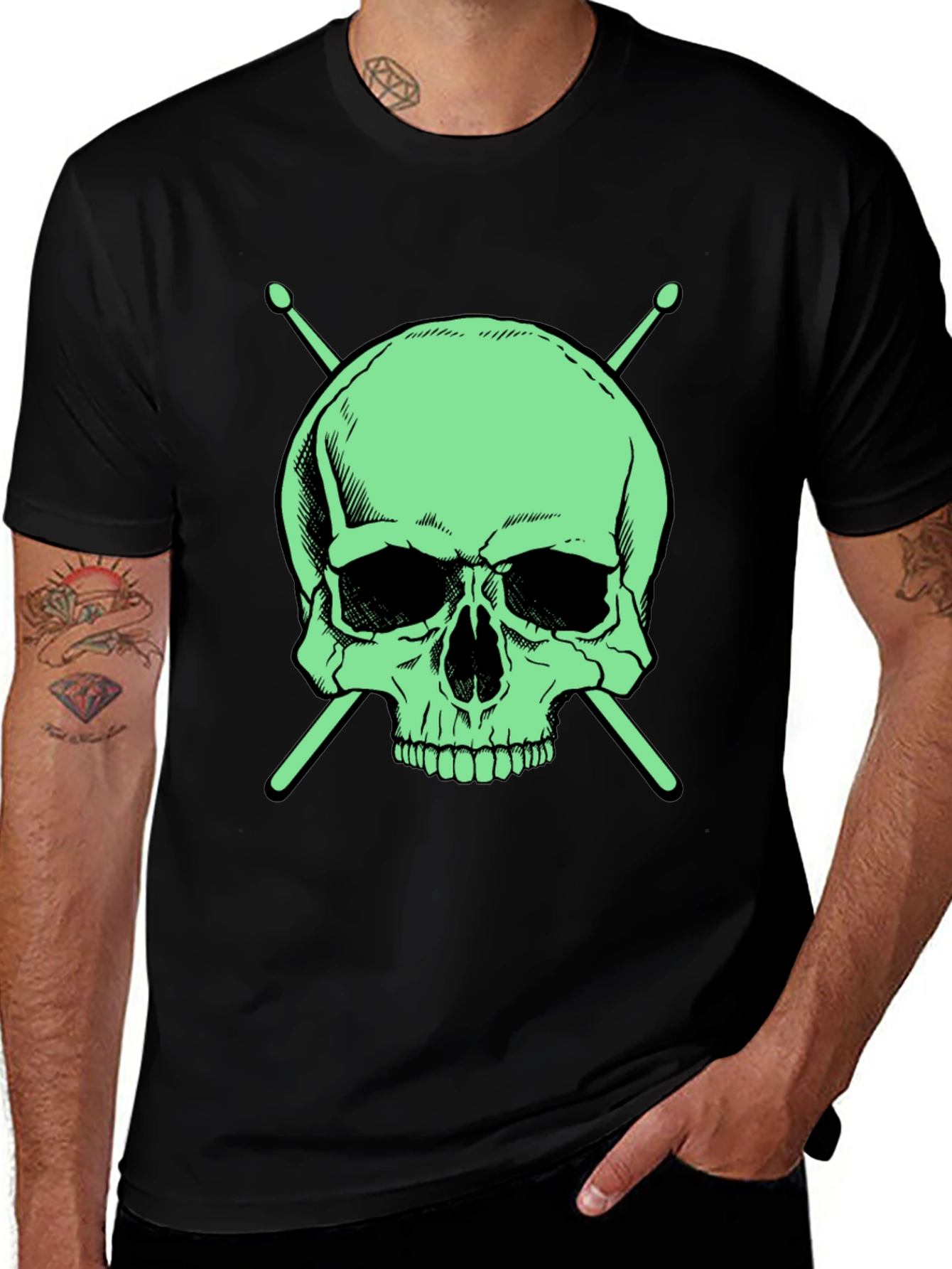 Skull & Drumsticks Graphic Tee