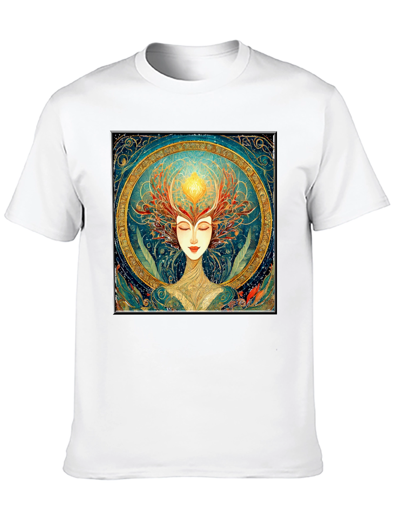 Art Nouveau Woman Black T-Shirt