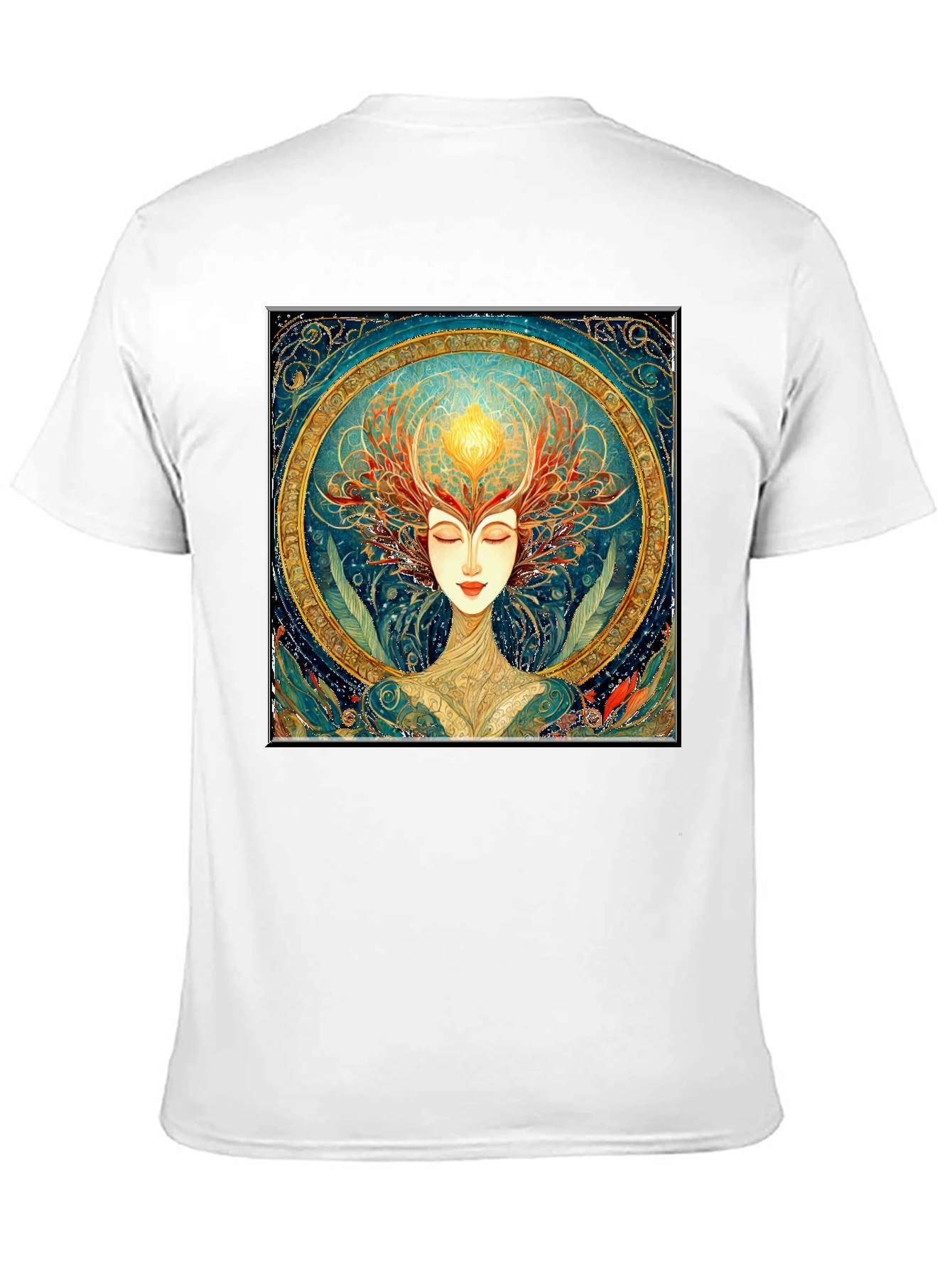 Art Nouveau Woman Black T-Shirt